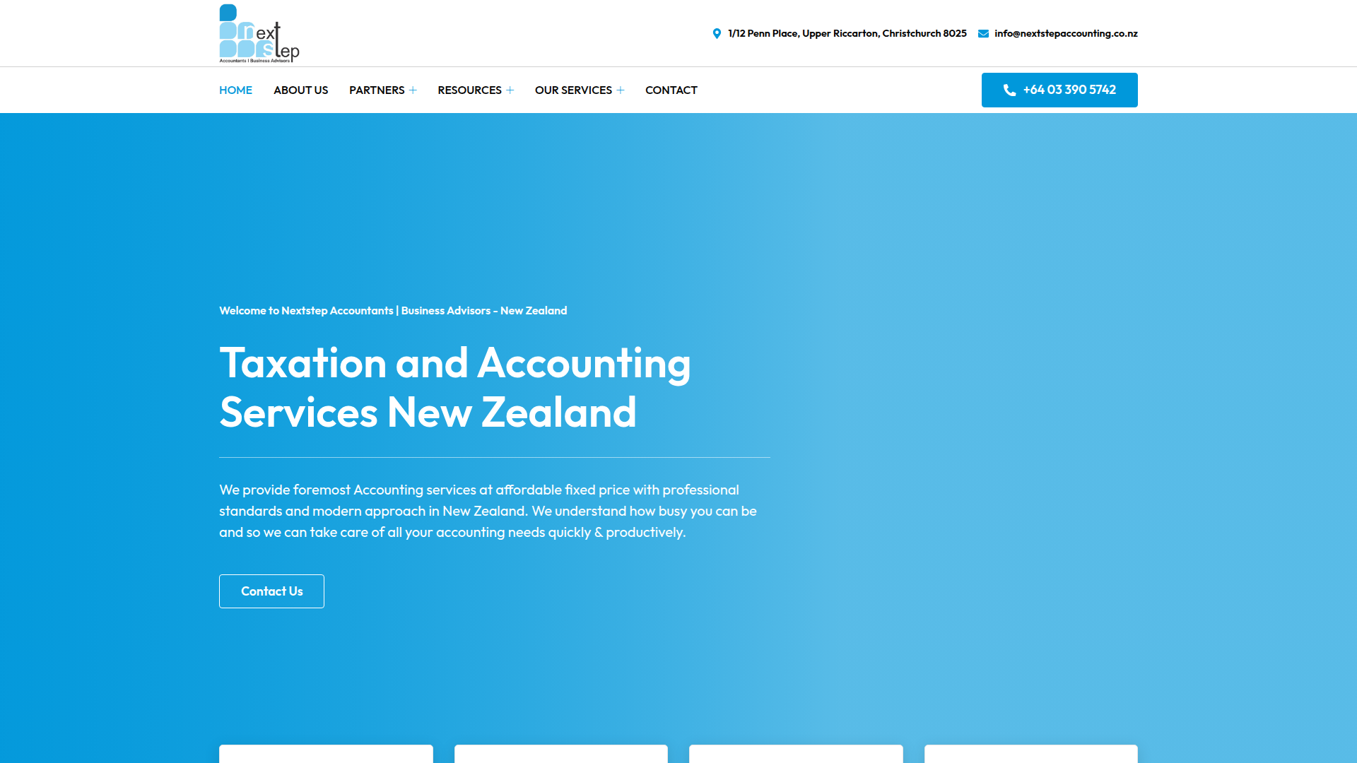 Website snapshot for Nextstep Accountants | Business Advisors