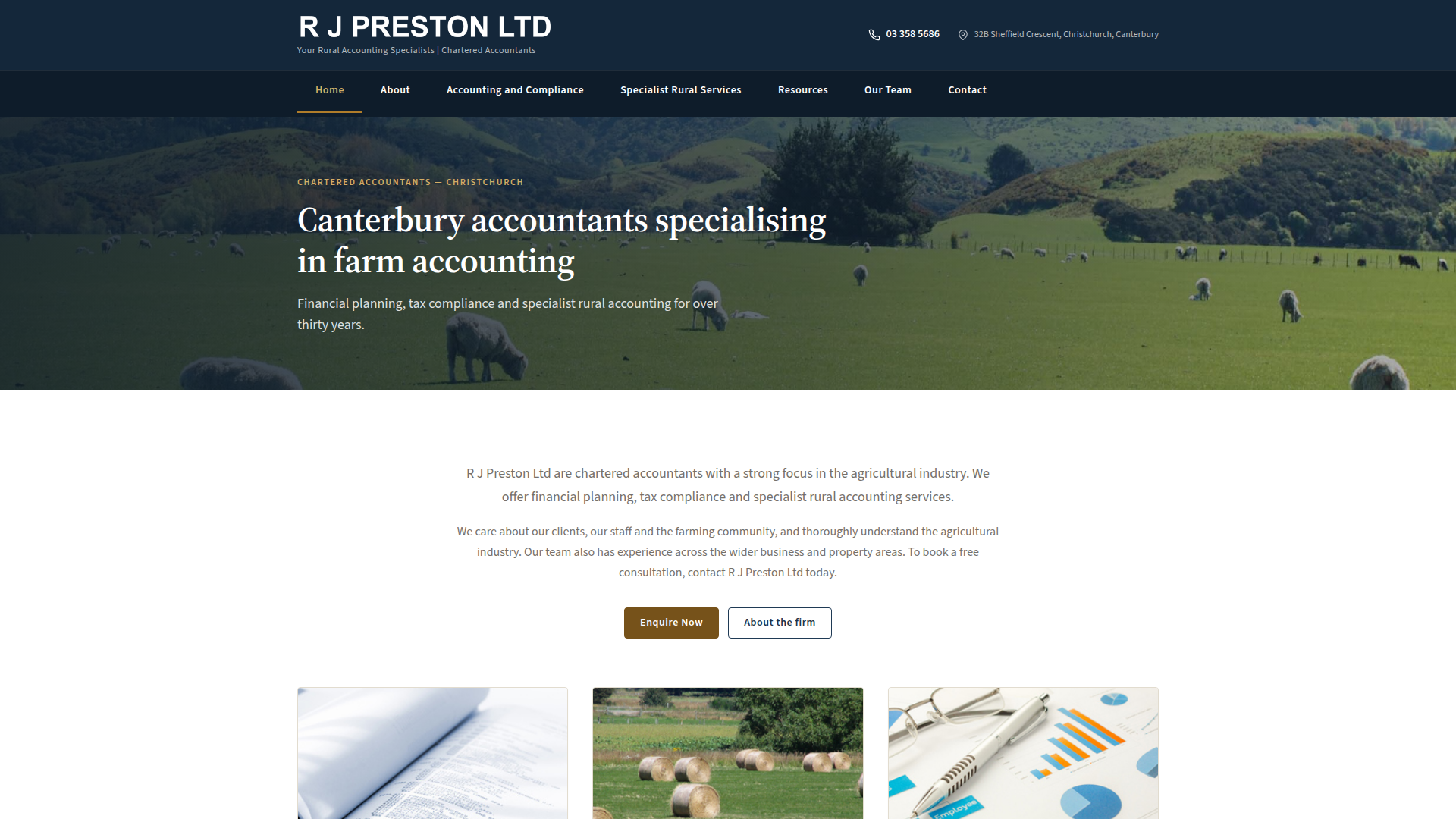 Website snapshot for R J Preston Ltd