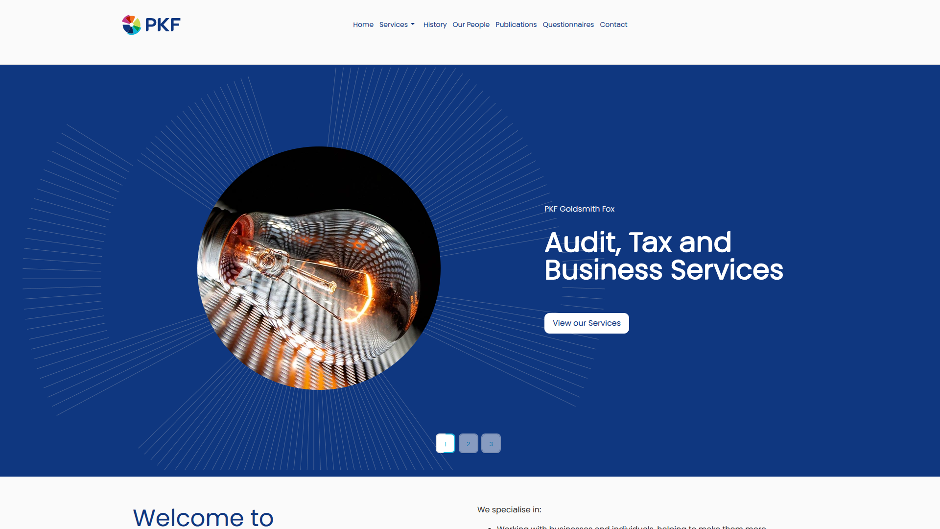 Website snapshot for PKF Goldsmith Fox