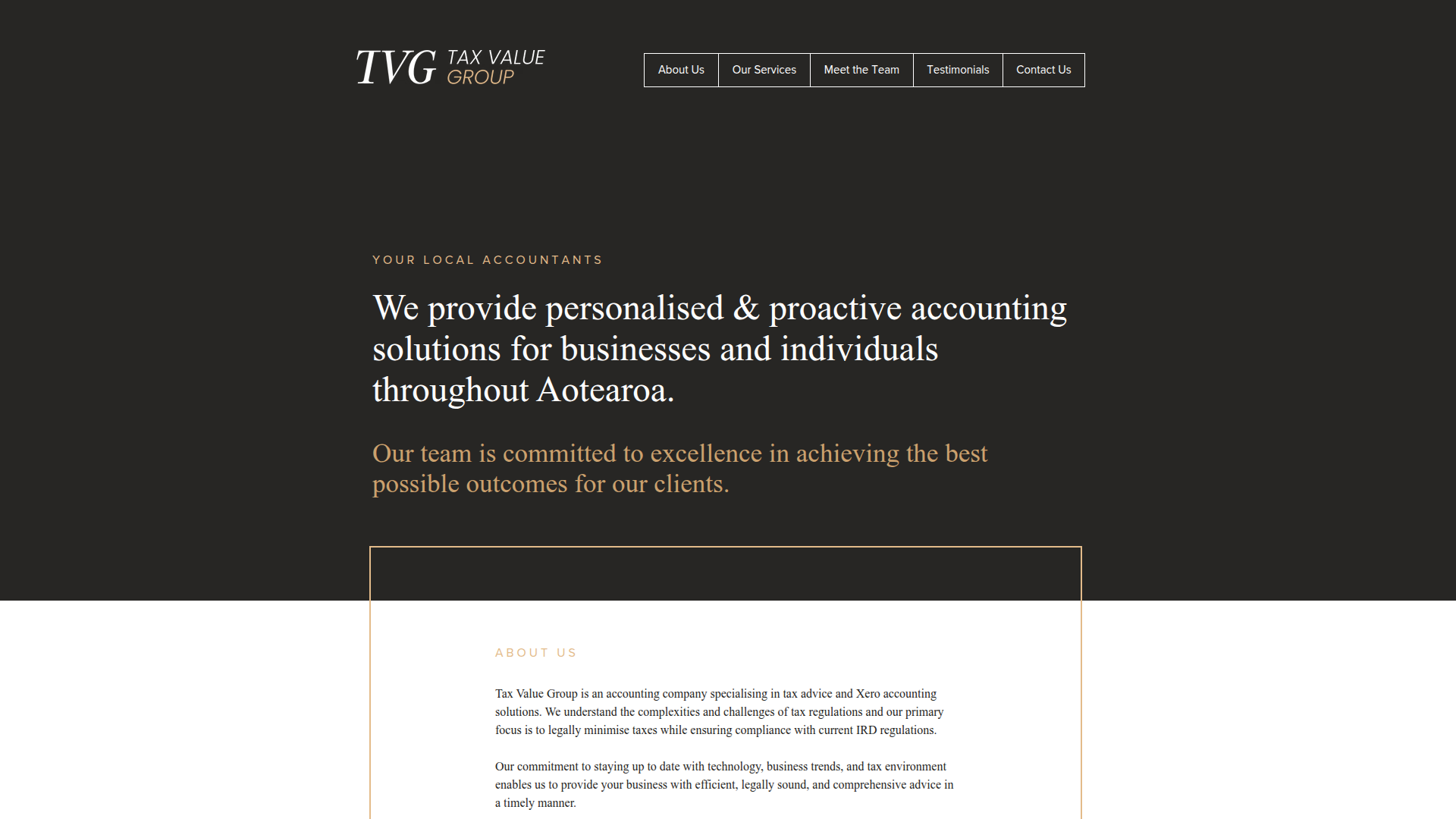 Website snapshot for Tax Value Group Ltd