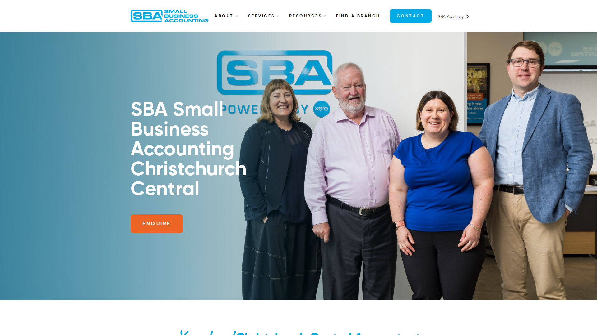 Website snapshot for SBA Small Business Accounting Christchurch Central