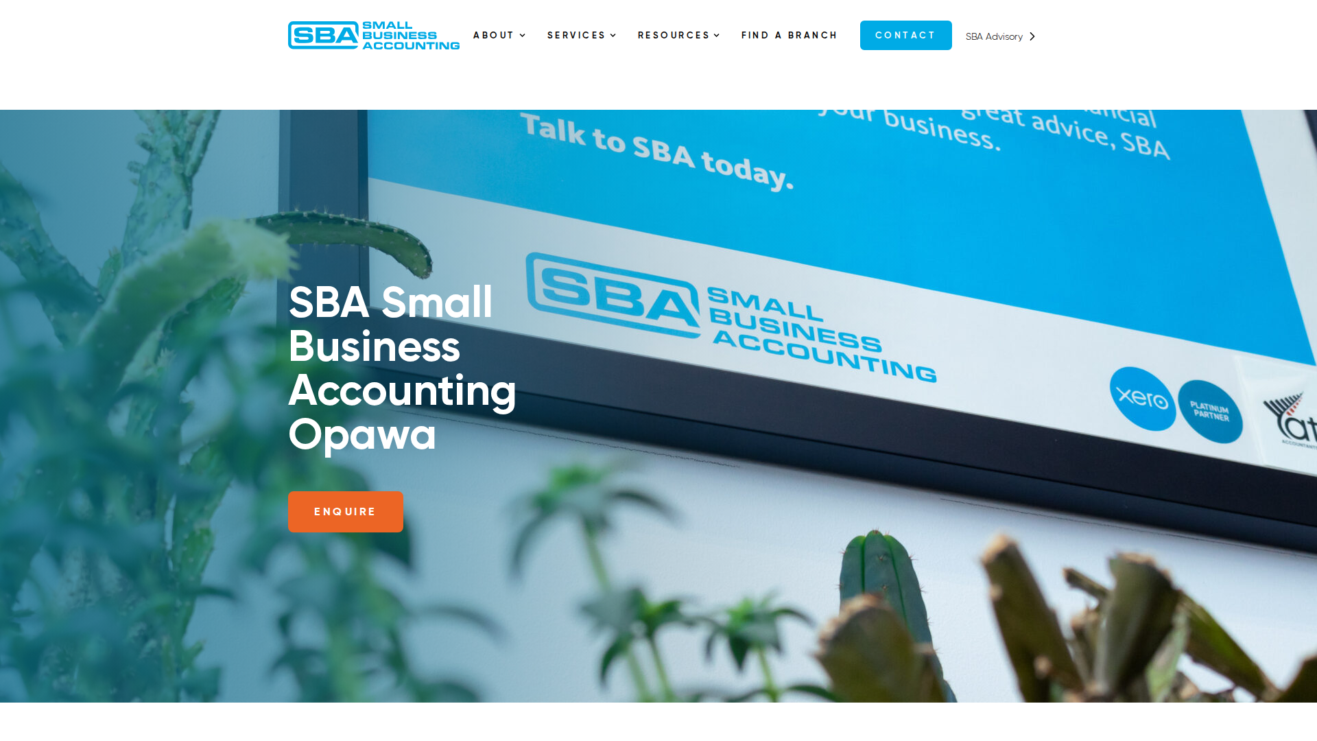 Website snapshot for SBA Small Business Accounting Opawa