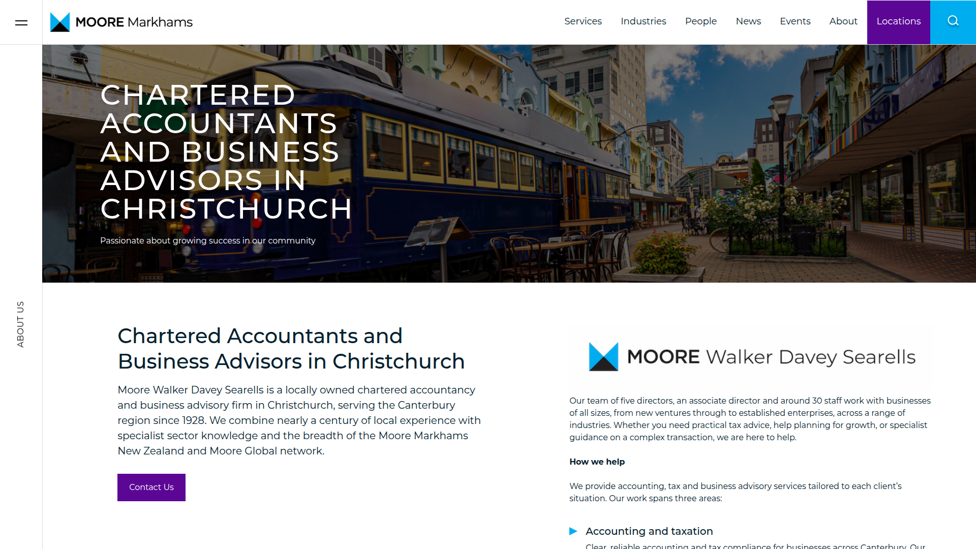 Website snapshot for Moore Walker Davey Searells Ltd