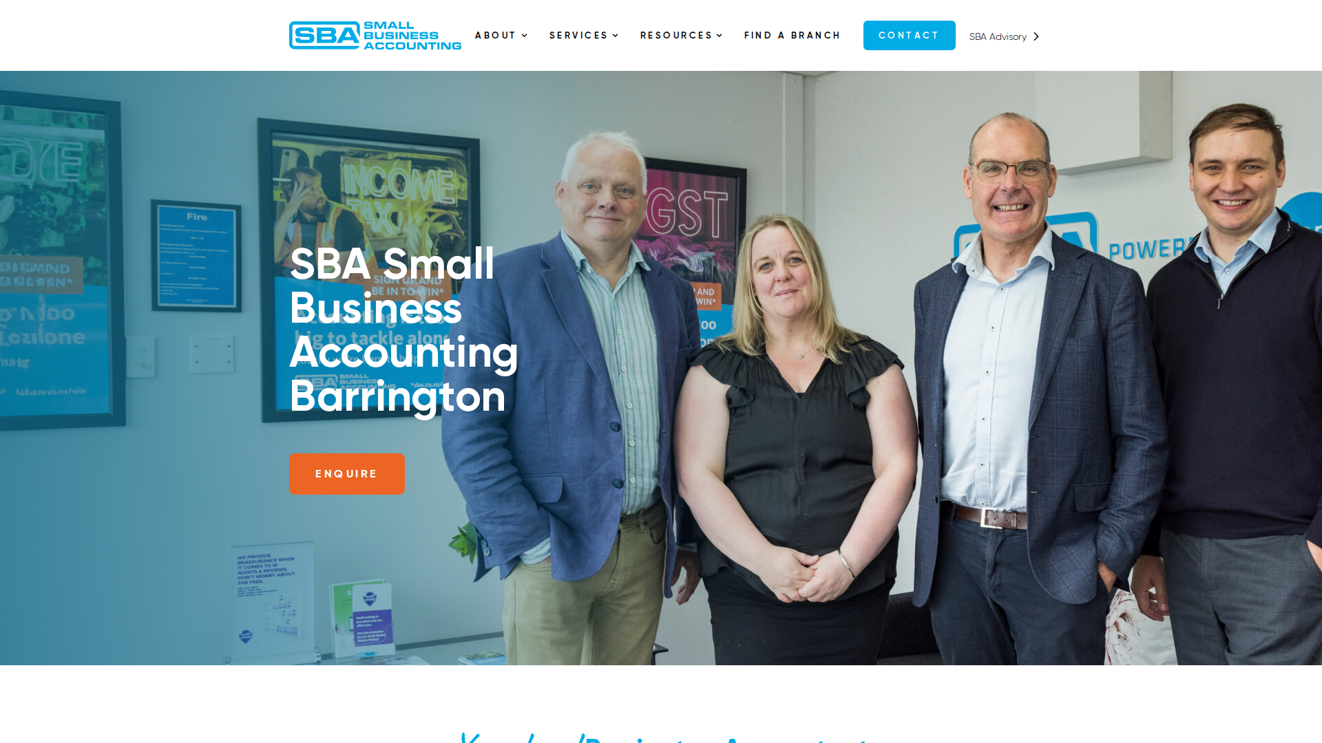 Website snapshot for SBA Small Business Accounting Barrington