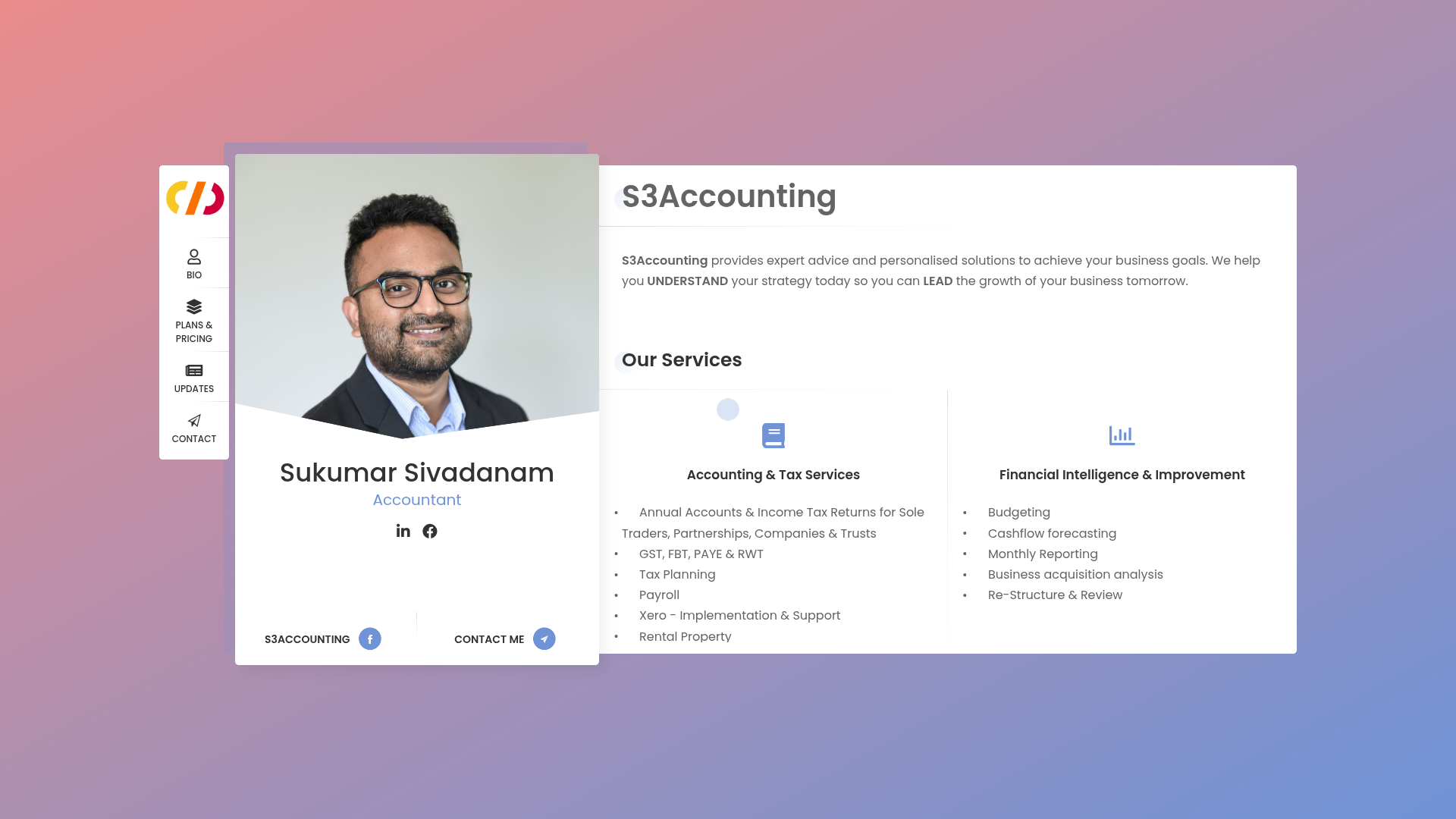 Website snapshot for S3Accounting
