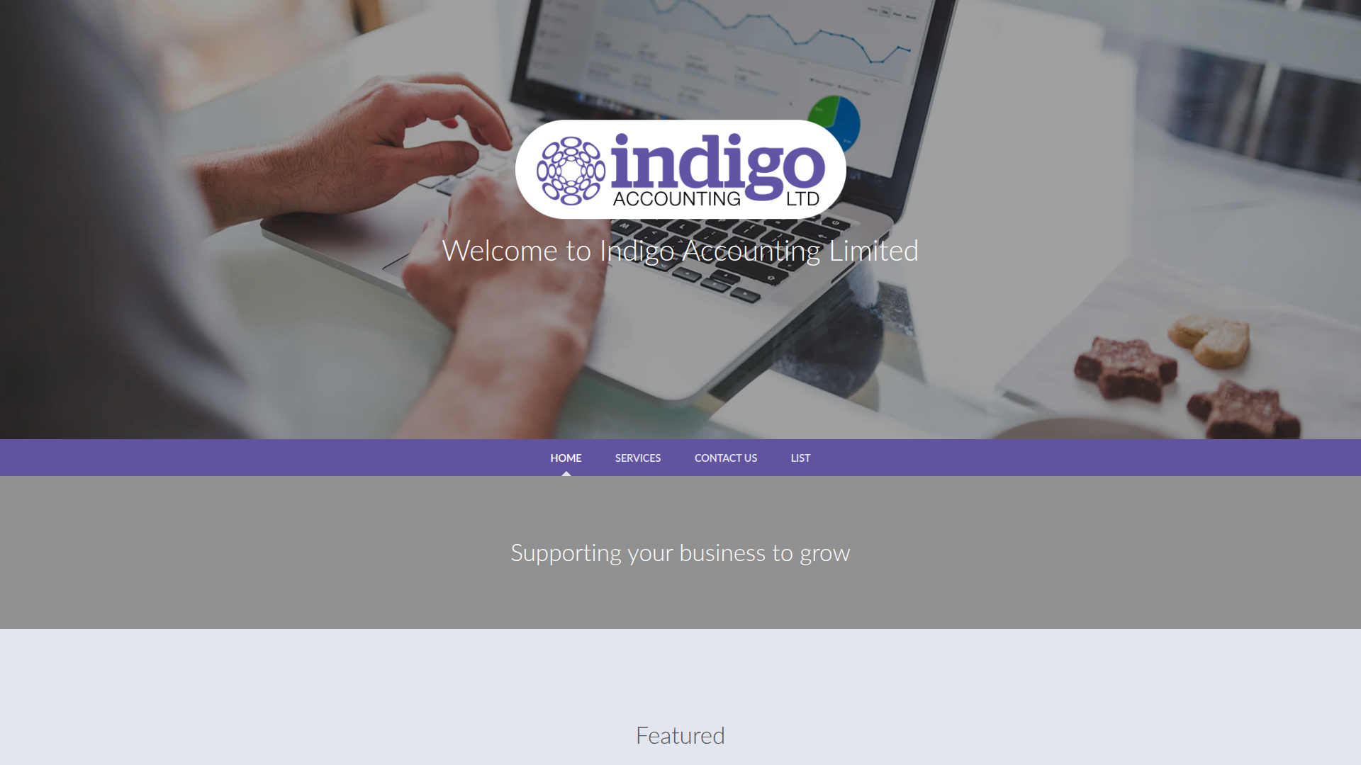 Website snapshot for Indigo Accounting Limited