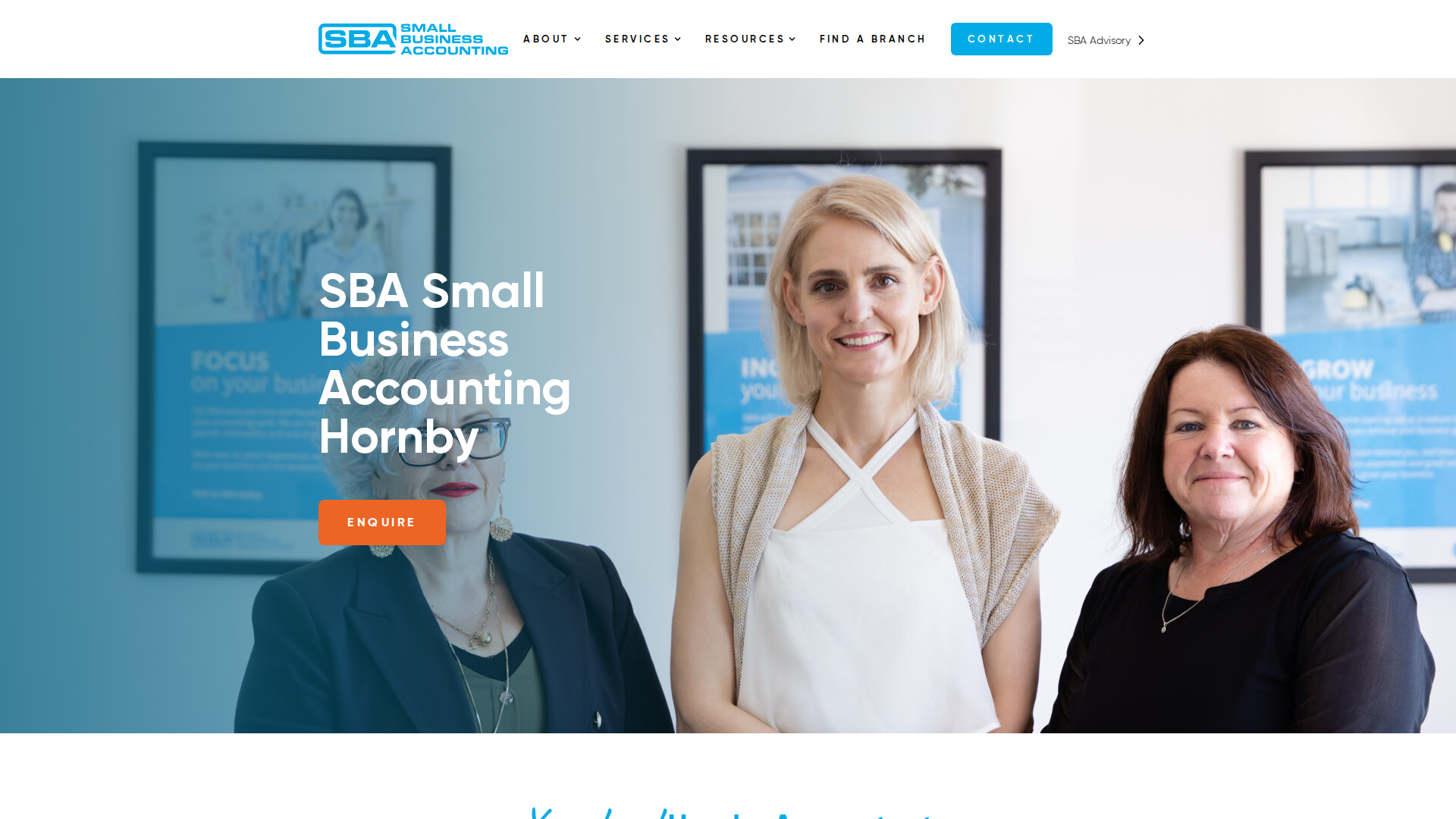 Website snapshot for SBA Small Business Accounting Hornby