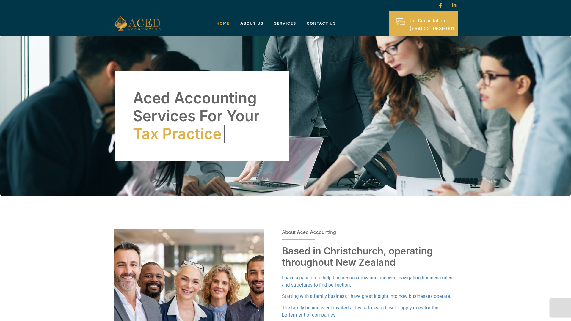 Website snapshot for ACED Accounting
