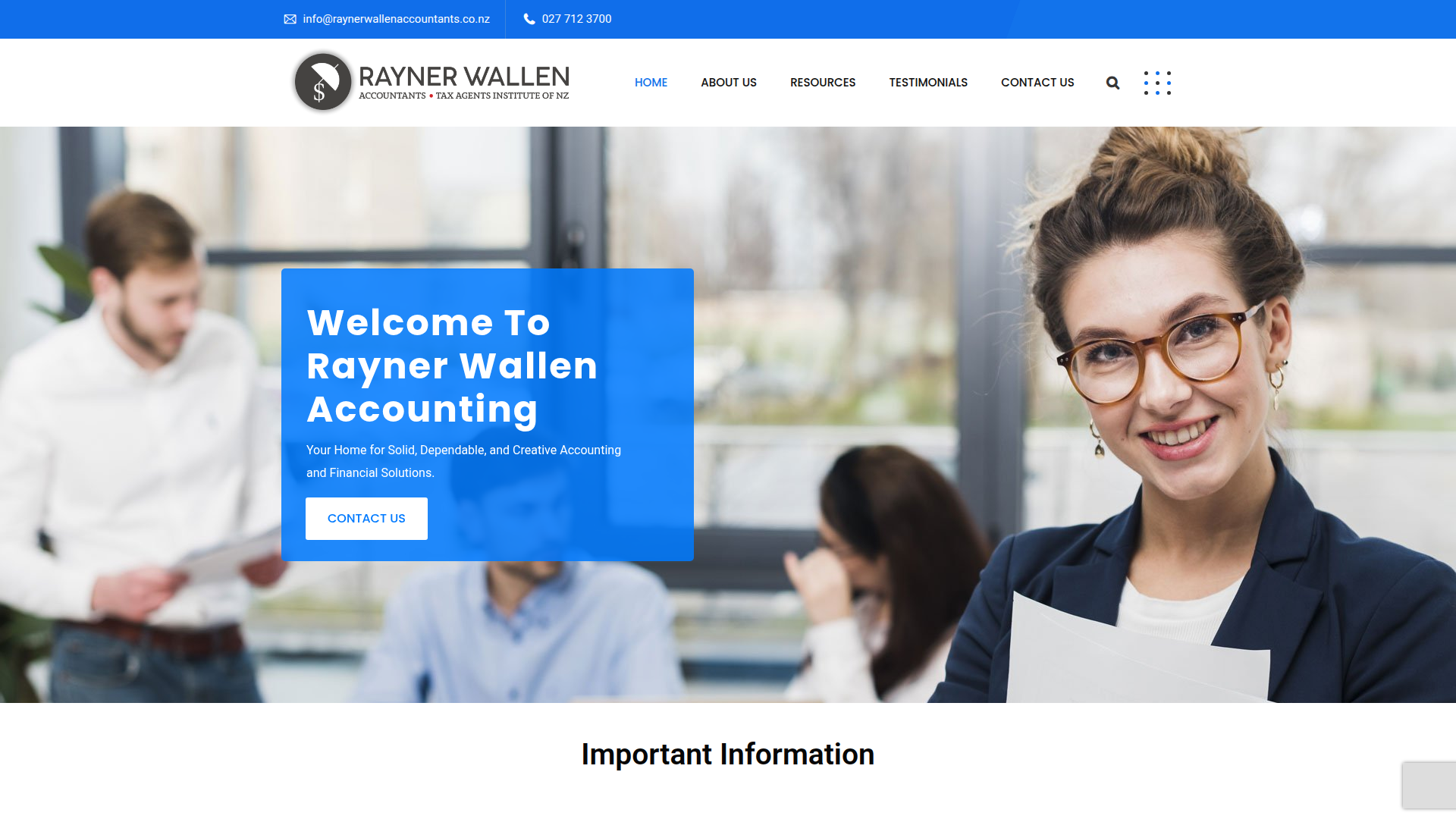 Website snapshot for Rayner Wallen Accountants