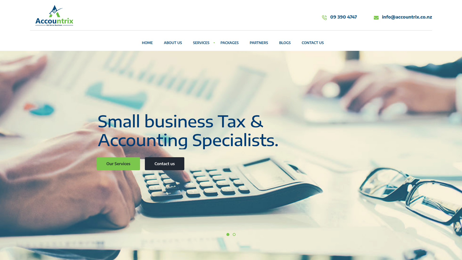 Website snapshot for Accountrix Limited