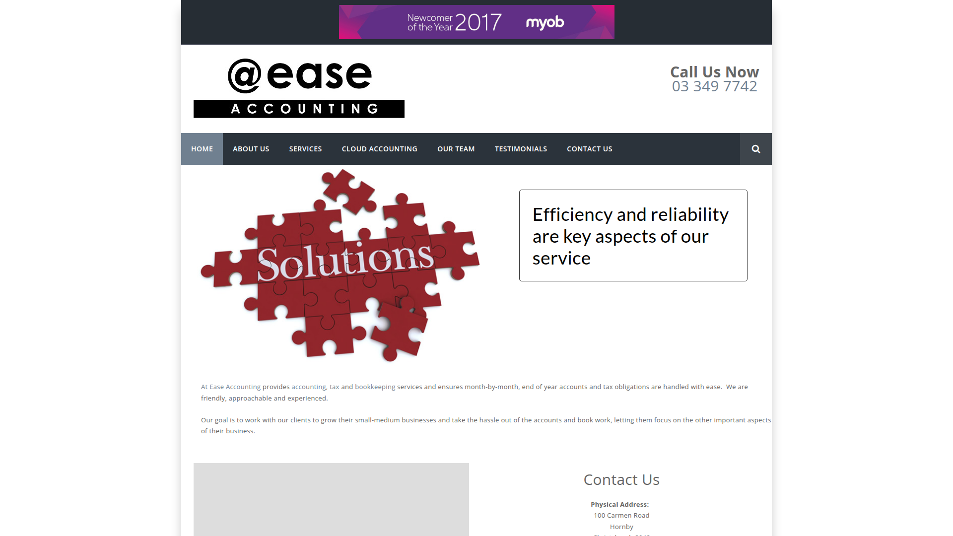 Website snapshot for At Ease Accounting