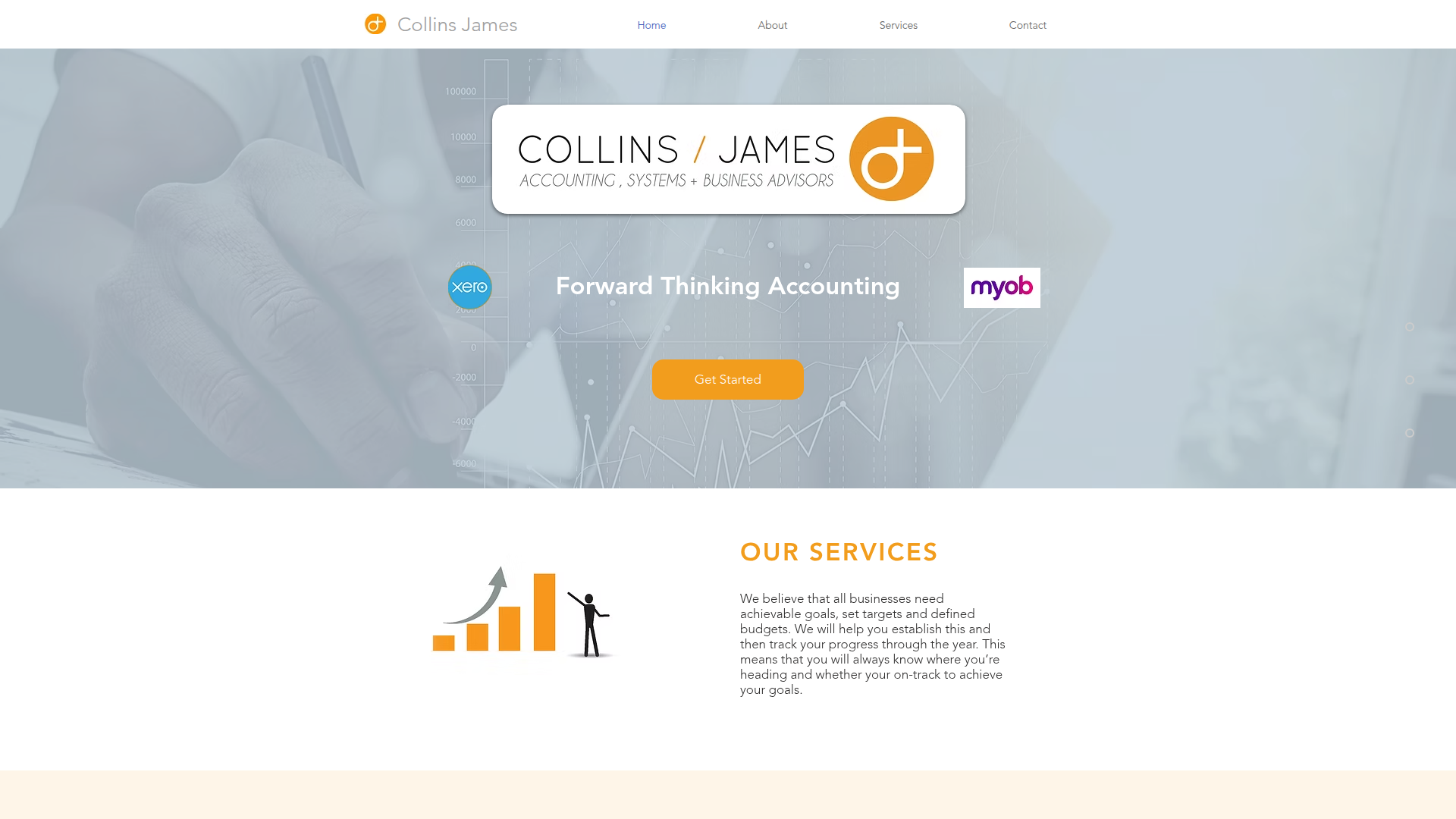 Website snapshot for Collins James Limited