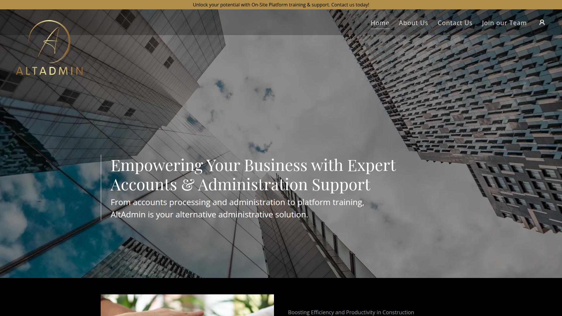 Website snapshot for AltAdmin Limited