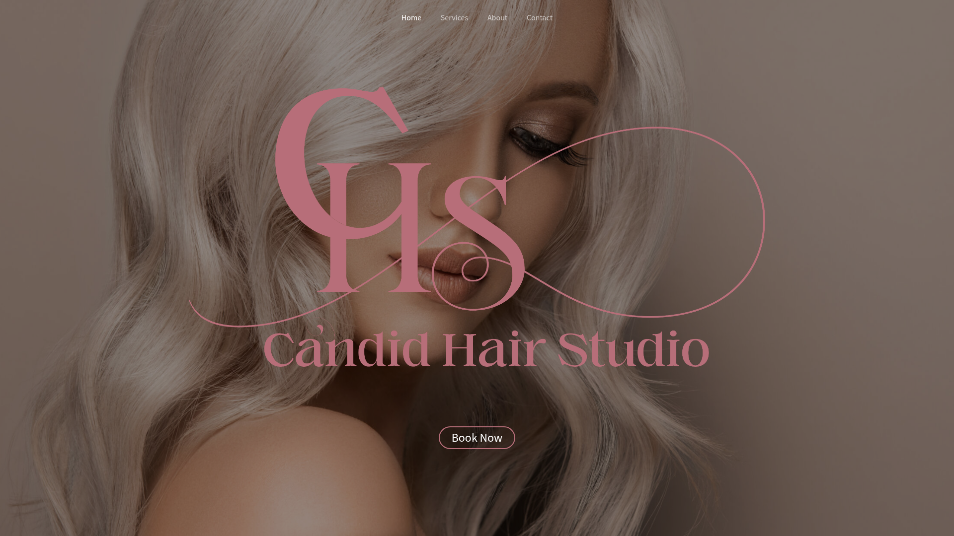 Website snapshot for Candid Hair Studio
