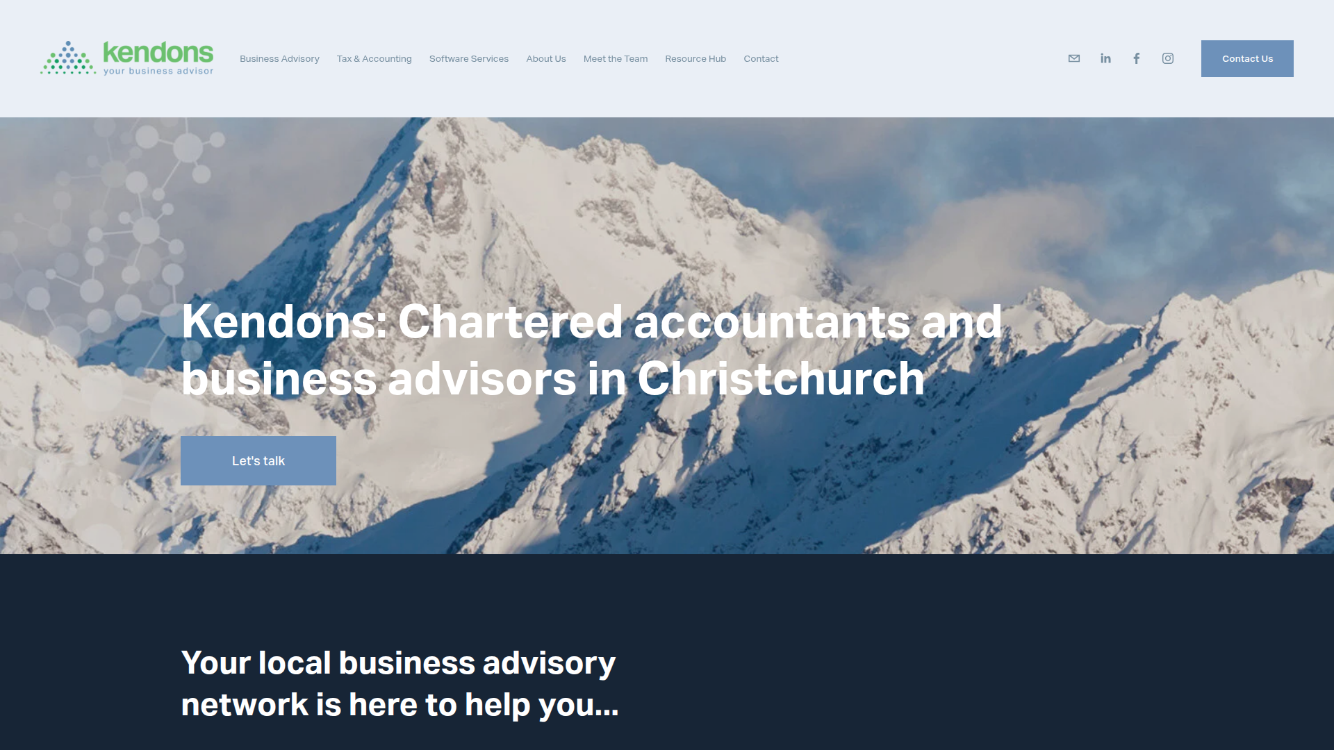 Website snapshot for Hastie Chartered Accountants Limited