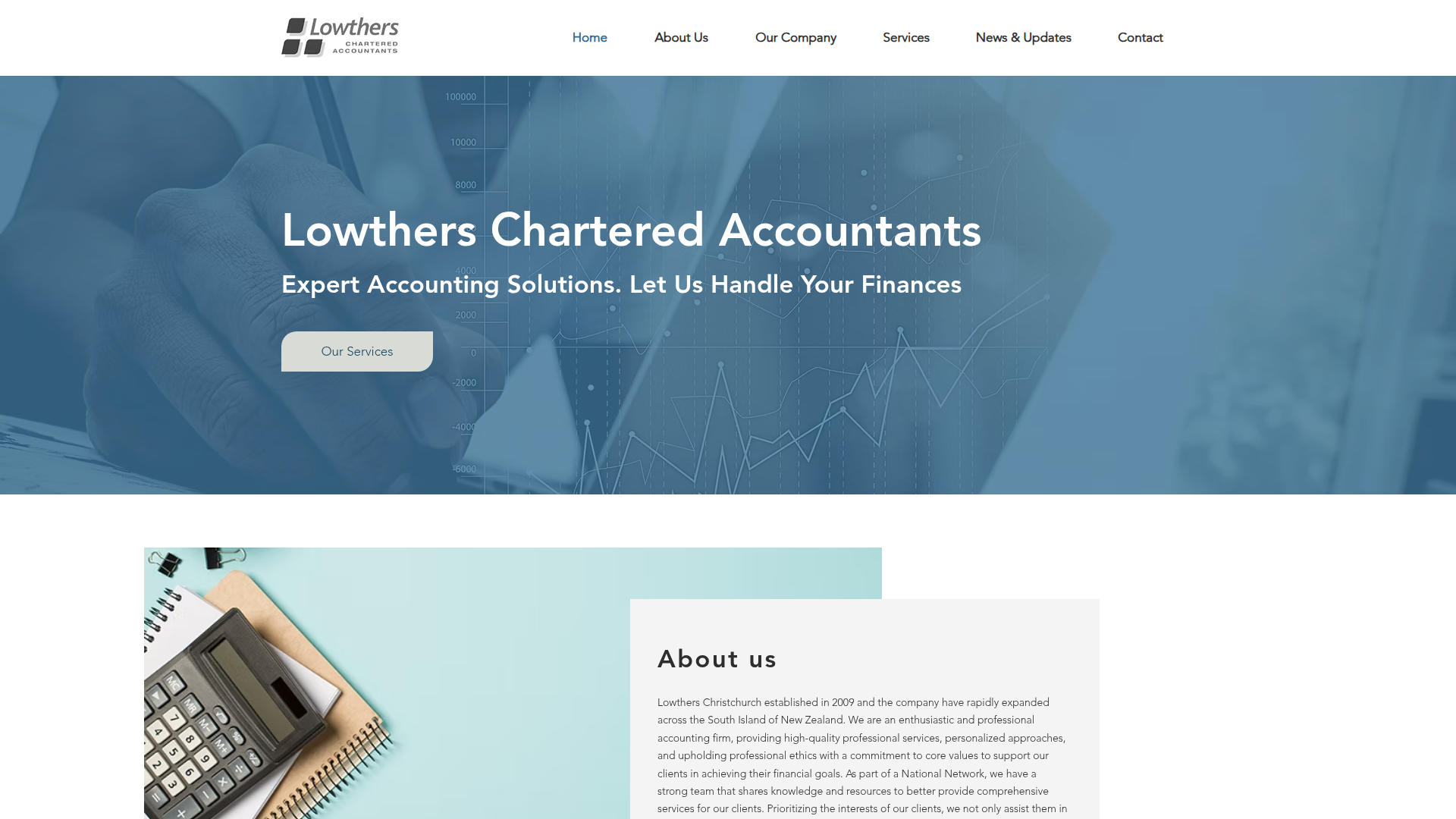 Website snapshot for Lowthers & Loke Ltd Chartered Accountants