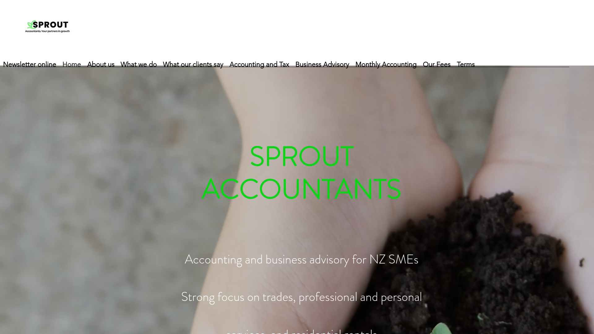 Website snapshot for Sprout Accountants Ltd