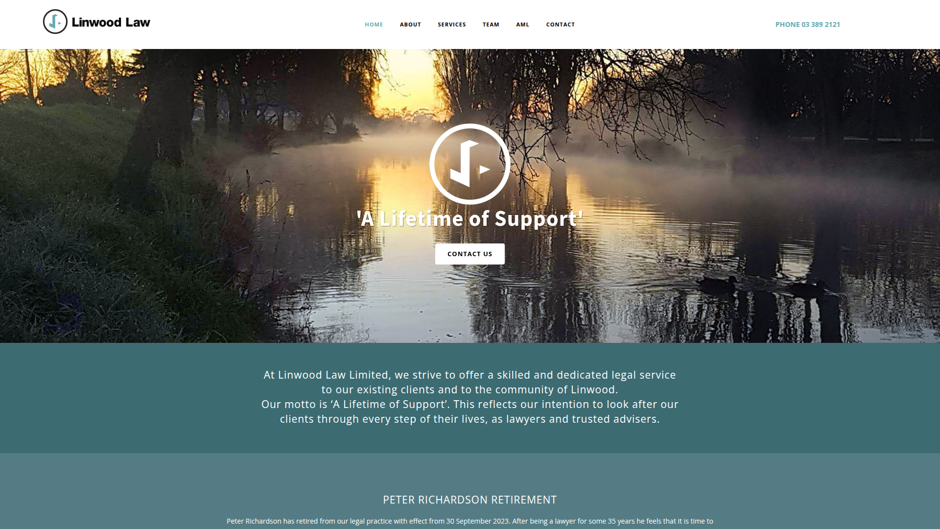 Website snapshot for Linwood Law