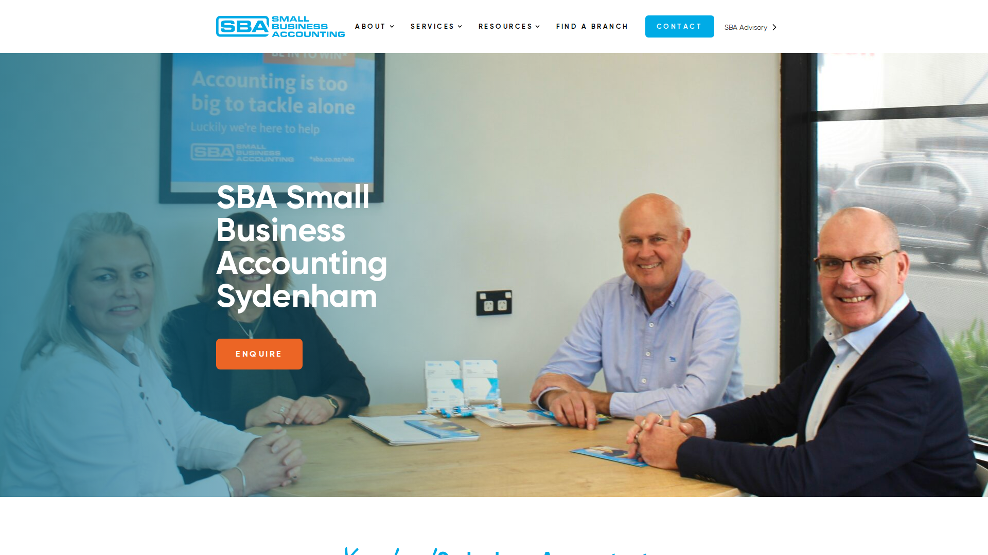 Website snapshot for SBA Small Business Accounting Sydenham