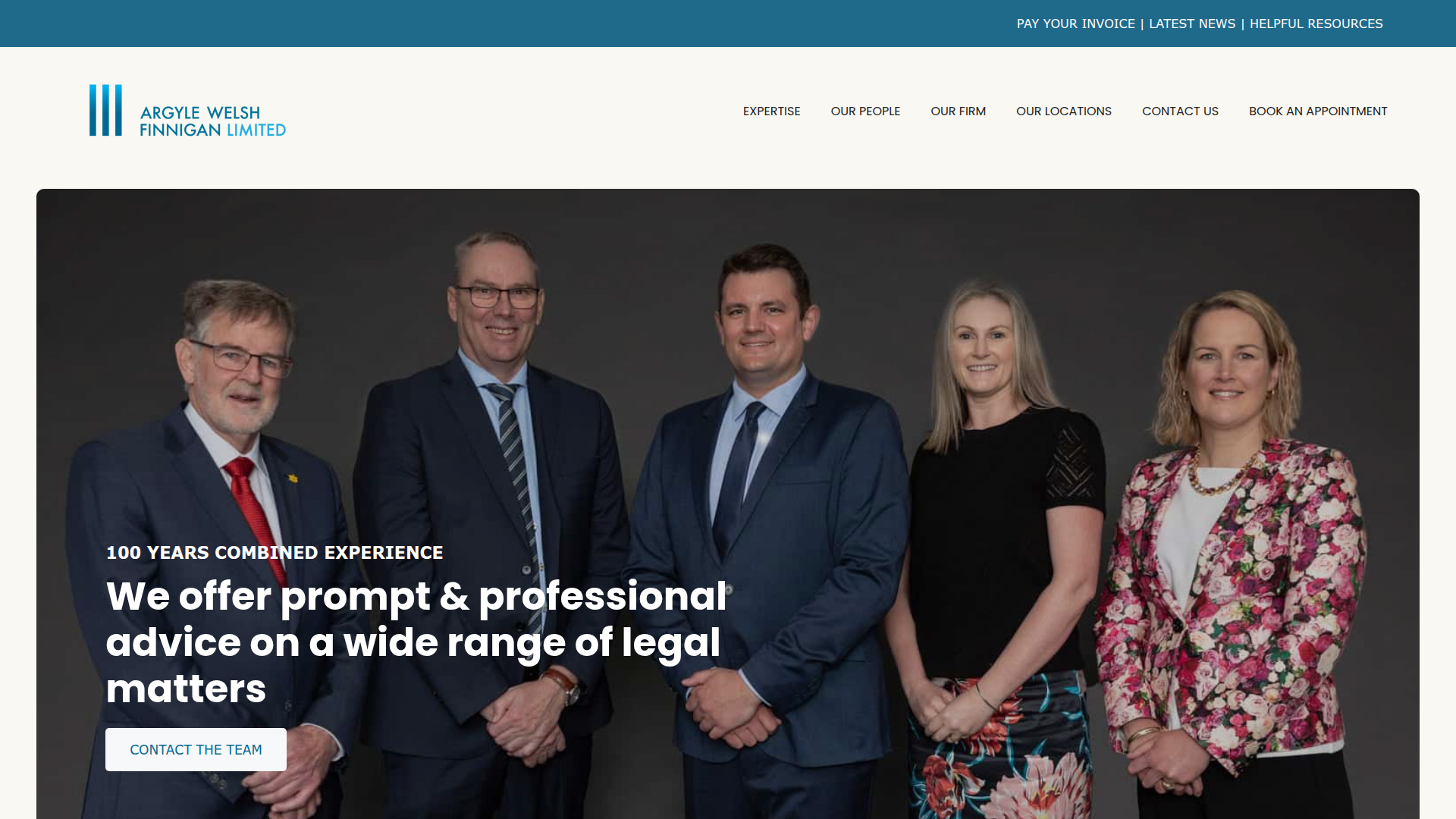Website snapshot for Argyle Welsh Finnigan
