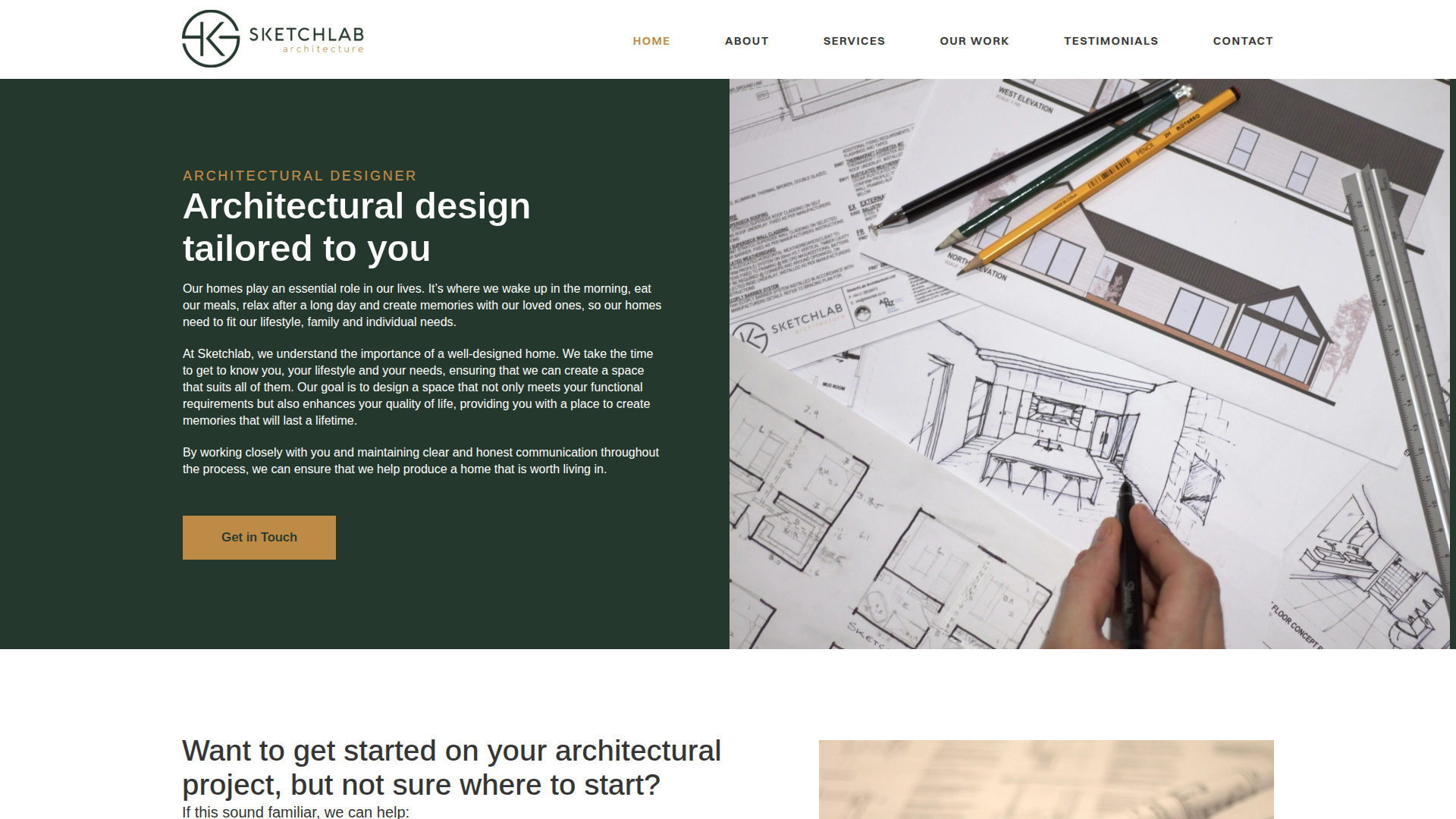 Website snapshot for SketchLab Architecture