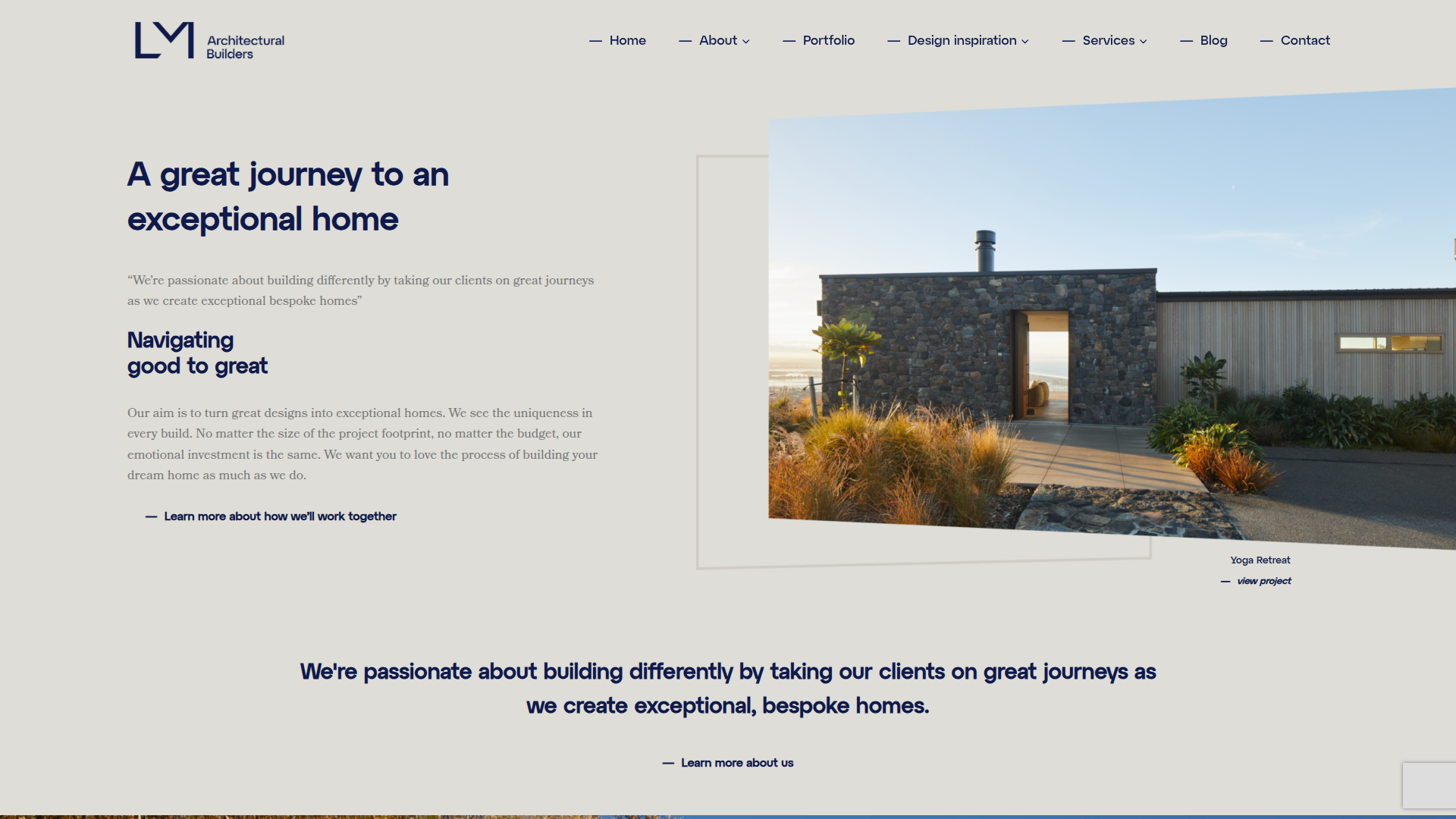 Website snapshot for LM Architectural Builders