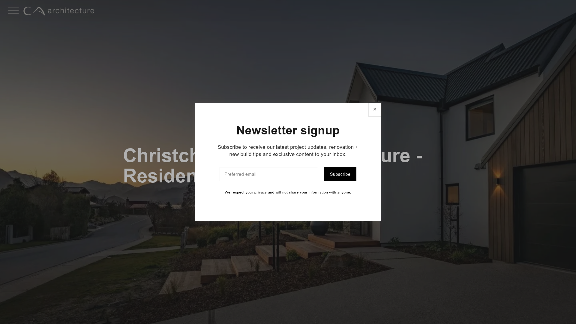 Website snapshot for CA Architecture