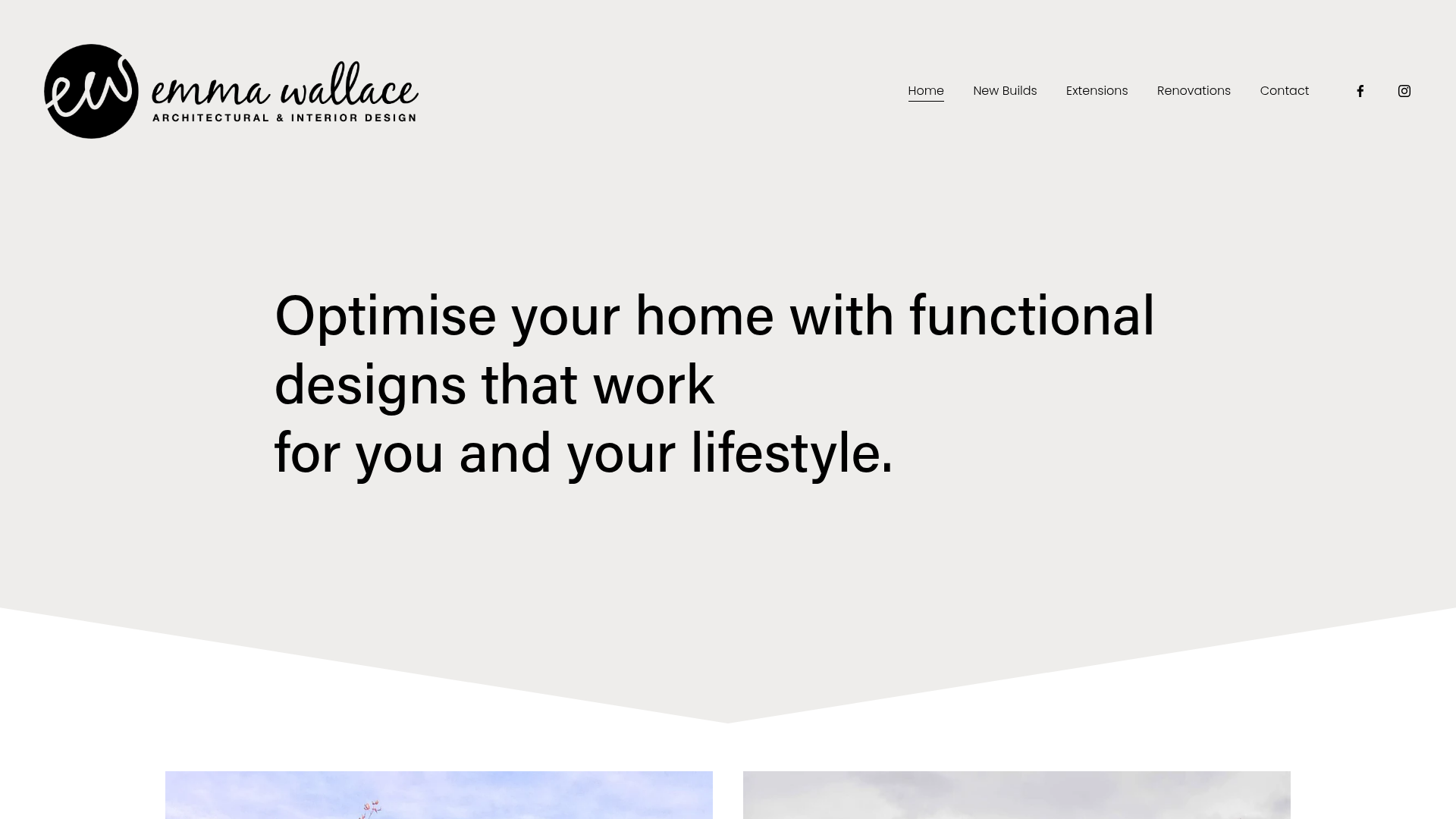 Website snapshot for Emma Wallace Architectural & Interior Design