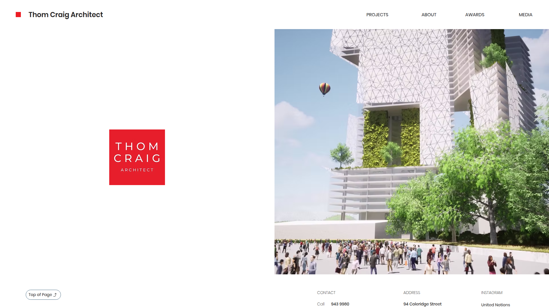 Website snapshot for Thom Craig Architects Ltd