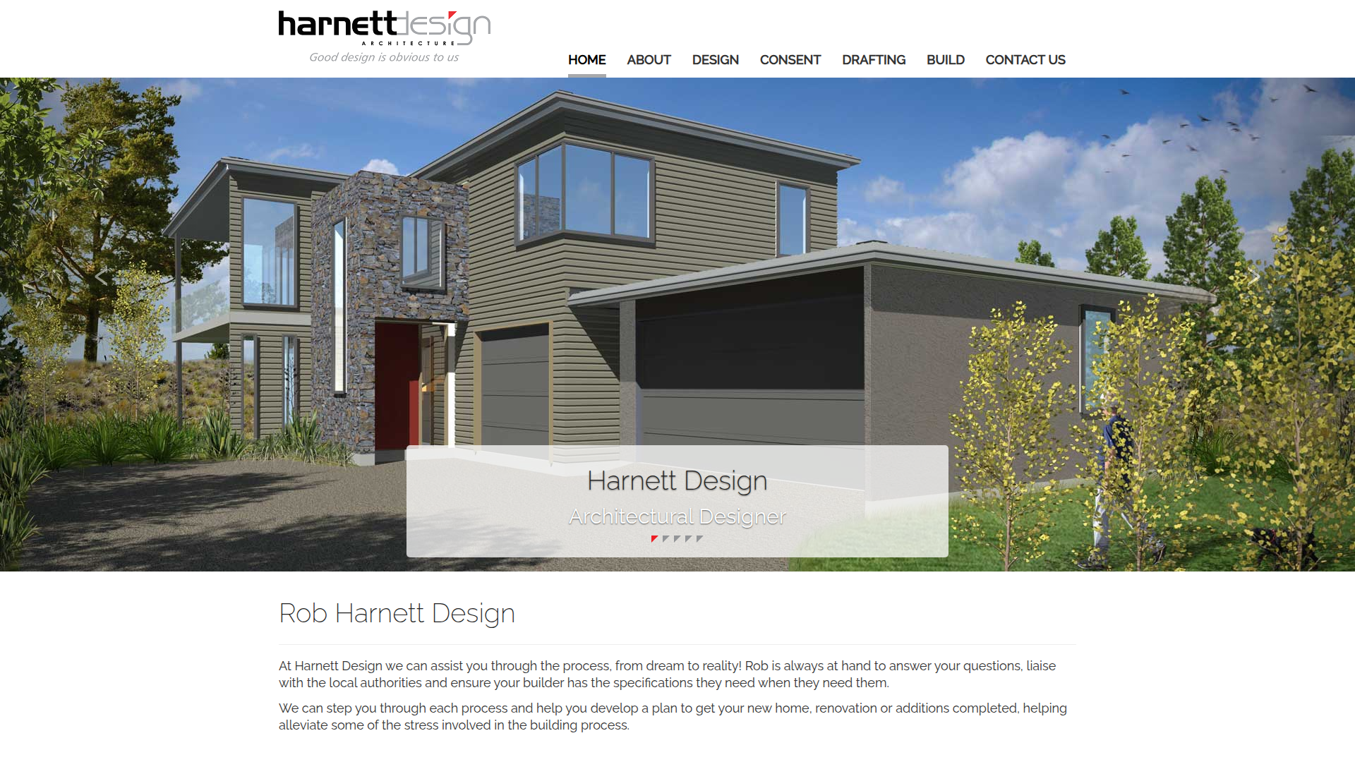 Website snapshot for Harnett Design