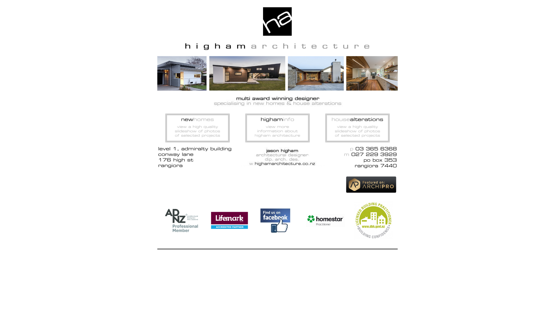 Website snapshot for Higham Architecture