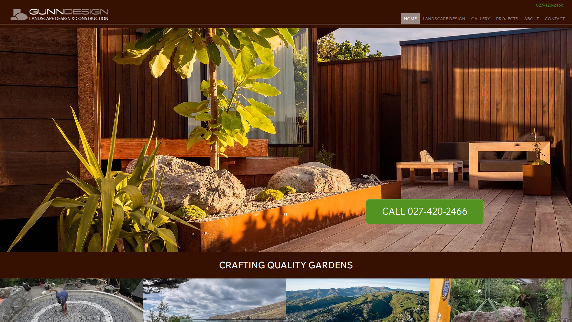 Website snapshot for Gunn Design Landscape Design and Construction