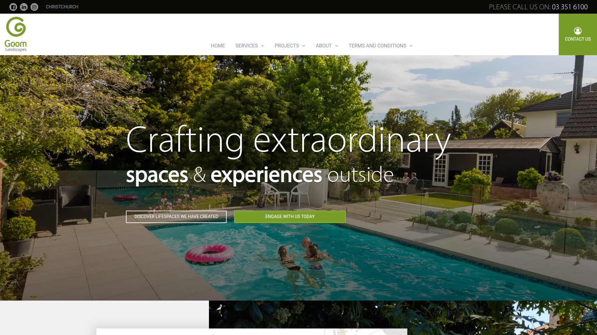 Website snapshot for Goom Landscapes
