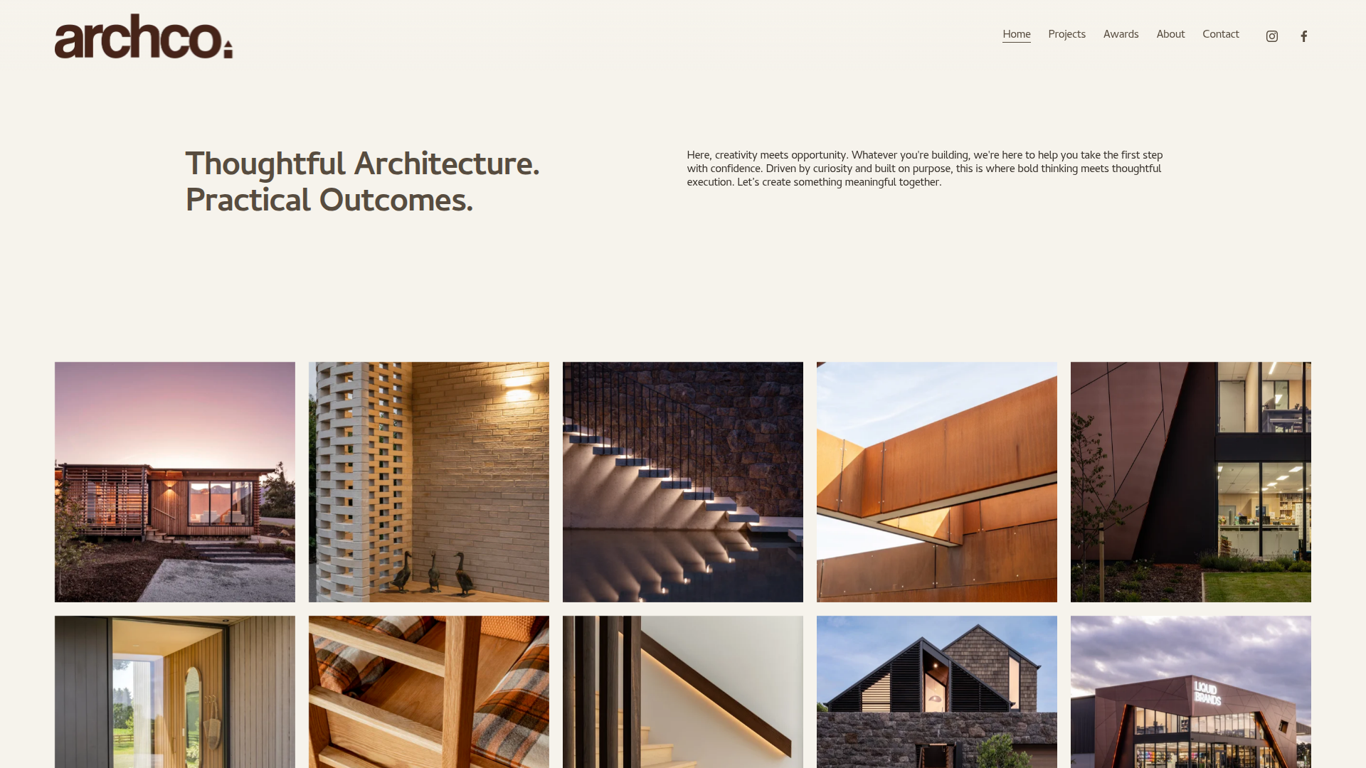 Website snapshot for Archco Architecture
