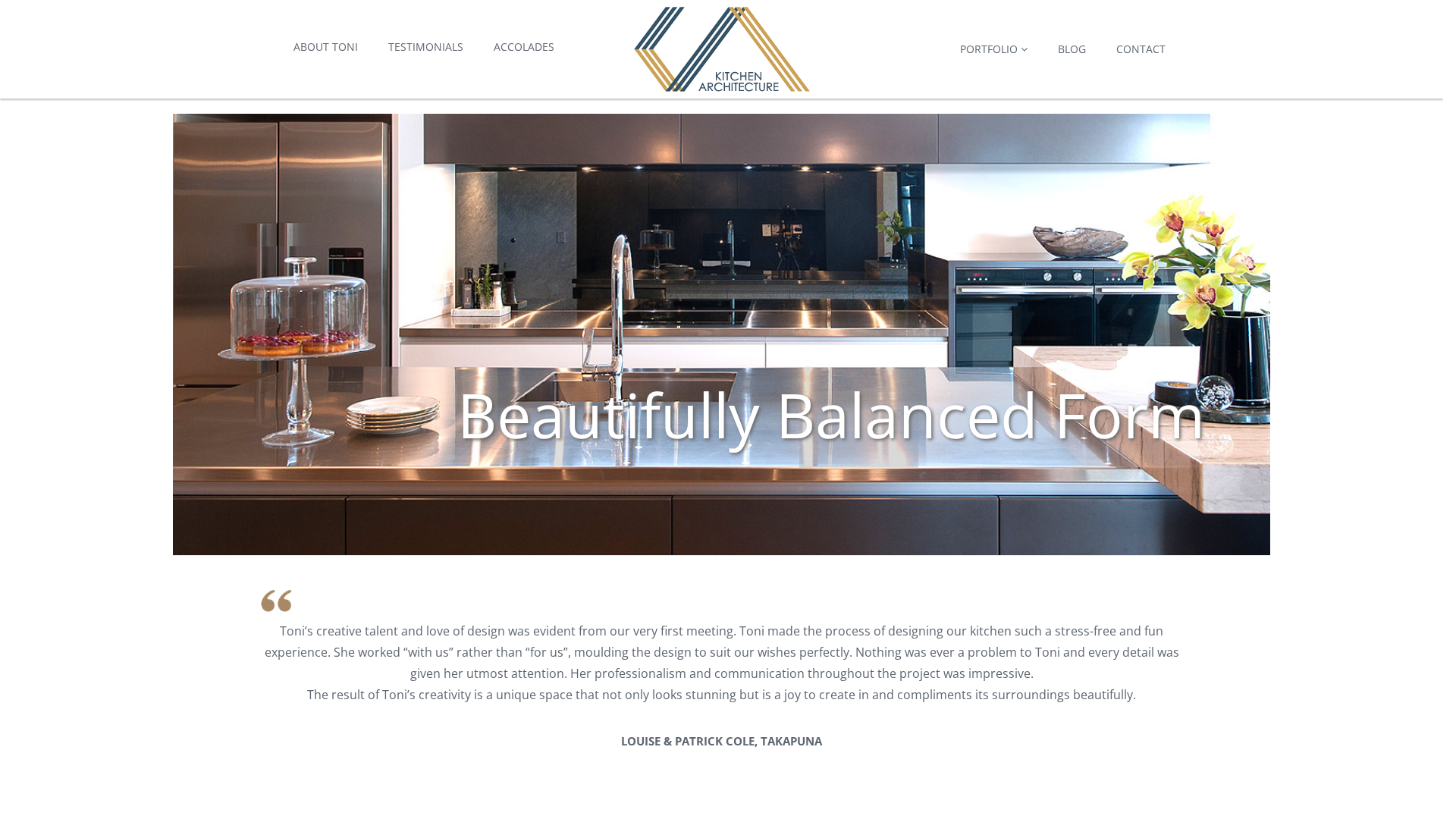Website snapshot for Toni Thomas Architecture & Design