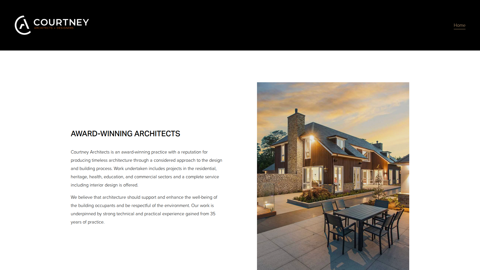 Website snapshot for Courtney Architects-Designers