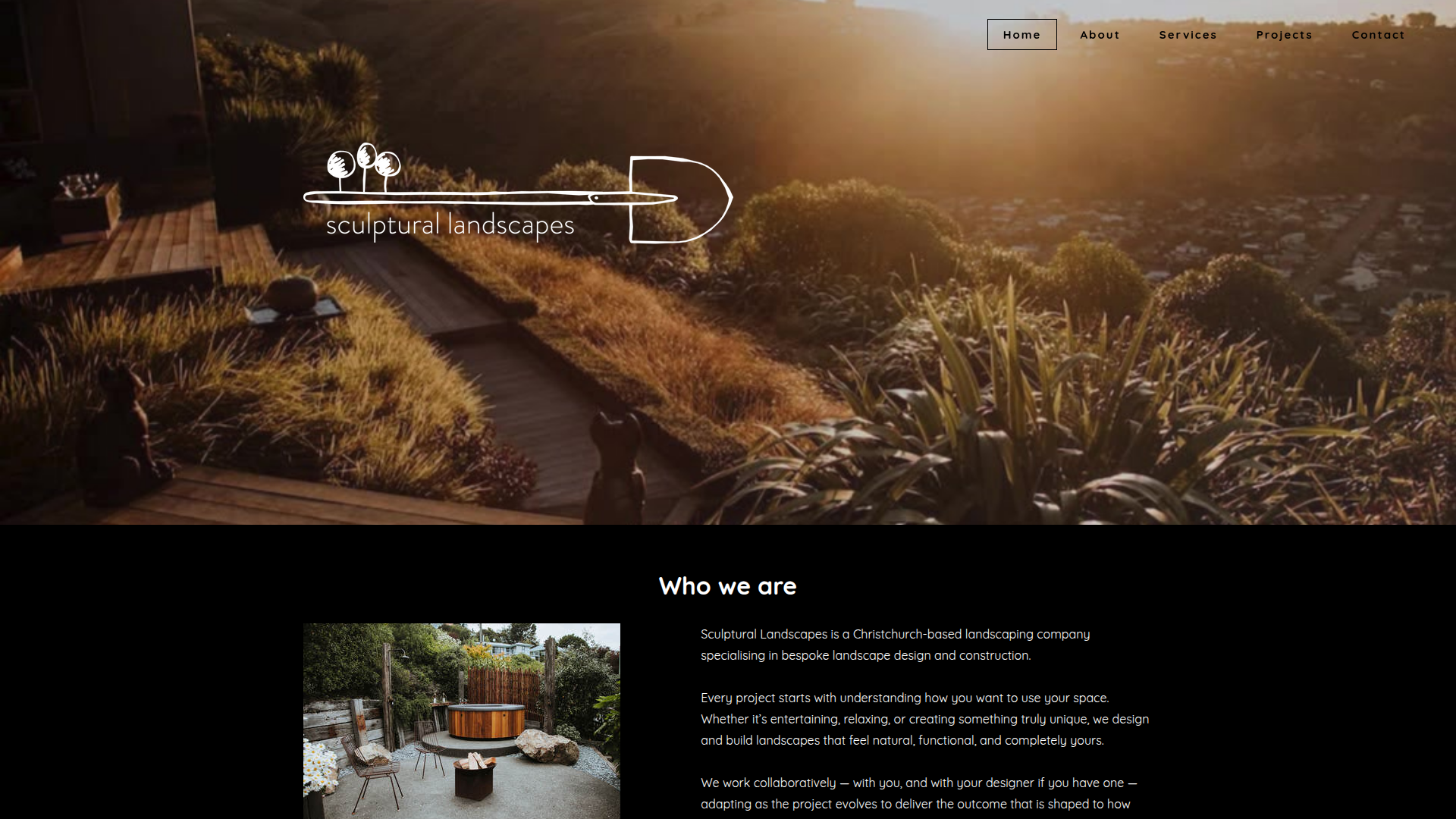 Website snapshot for Sculptural Landscapes