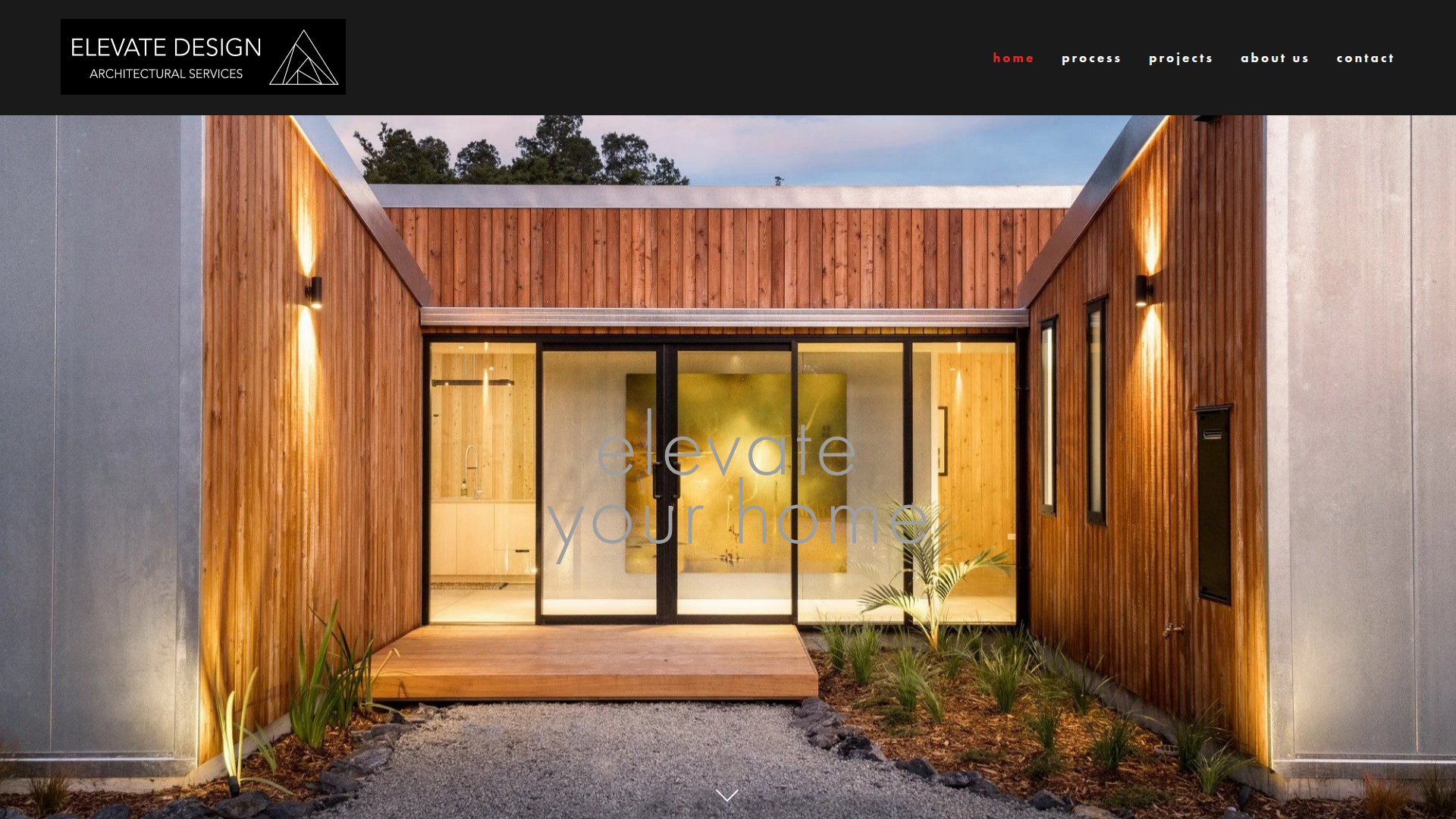Website snapshot for Elevate Design