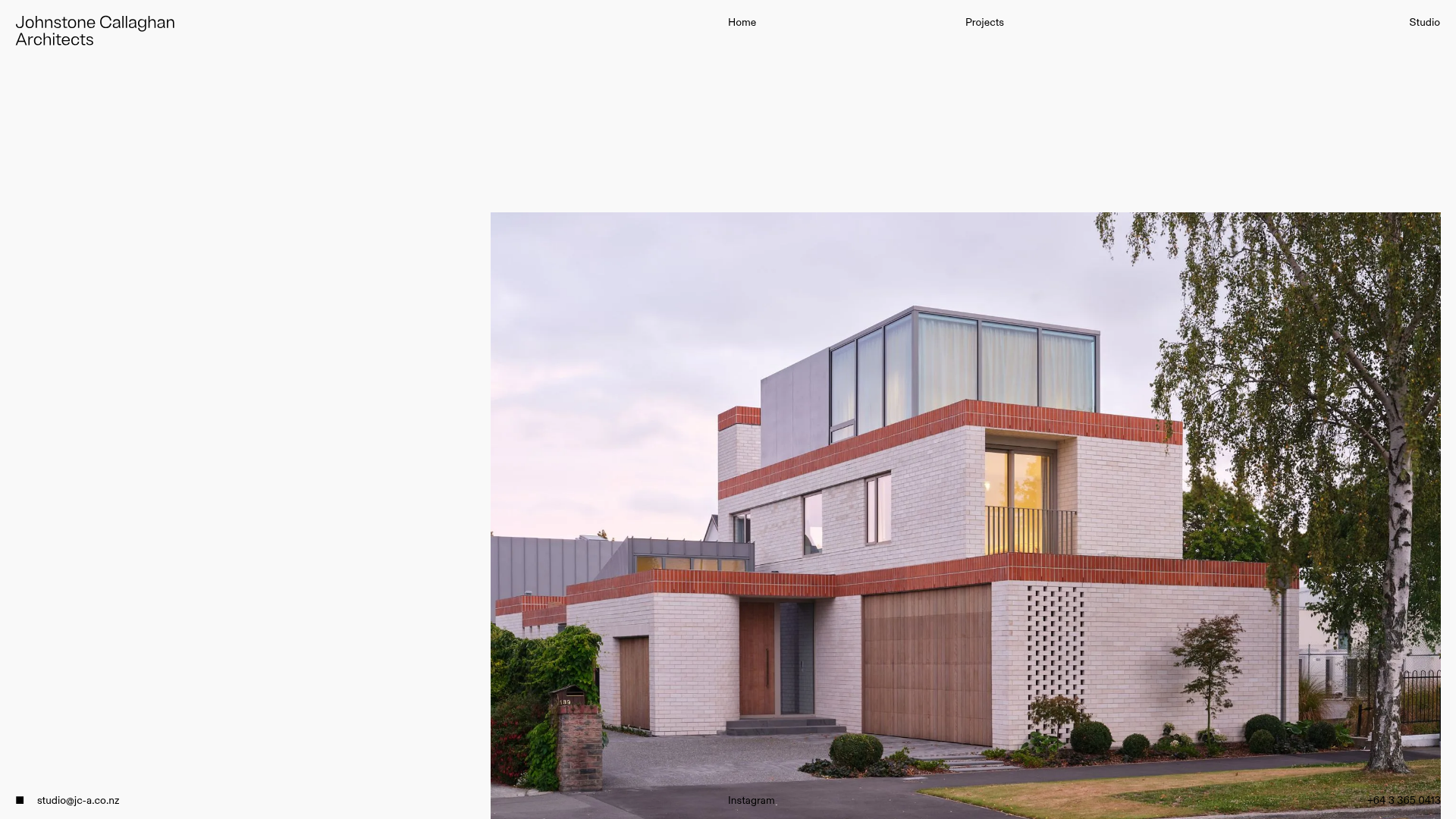 Website snapshot for Johnstone Callaghan Architects