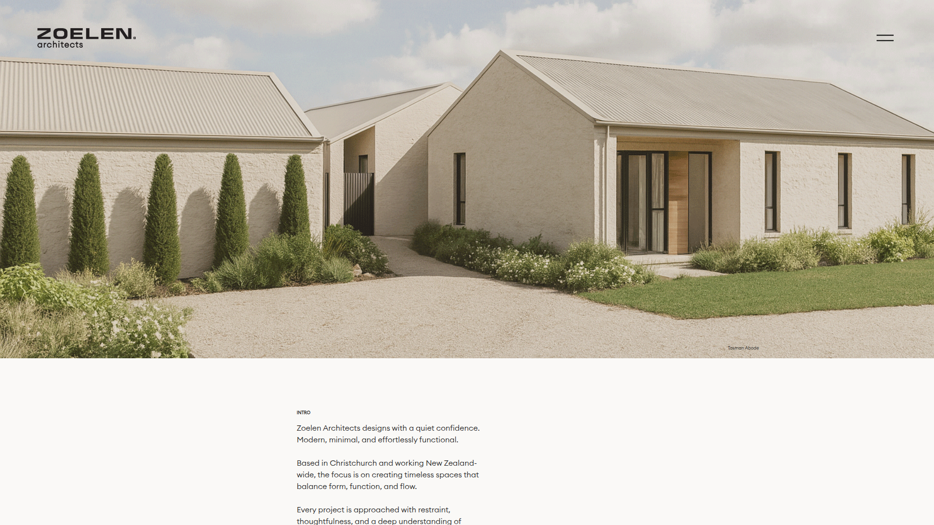 Website snapshot for Zoelen Architects