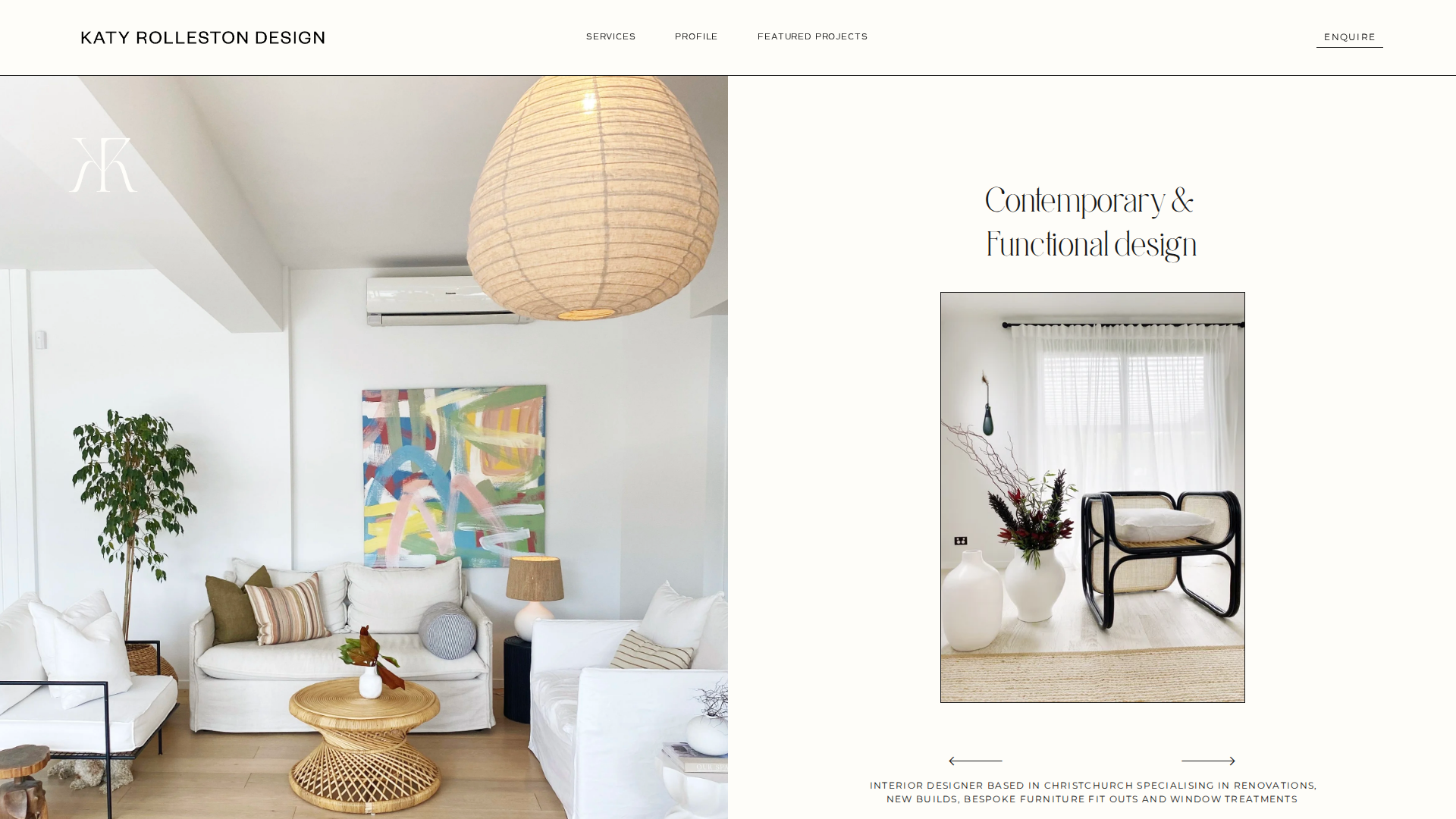 Website snapshot for Katy Rolleston Design