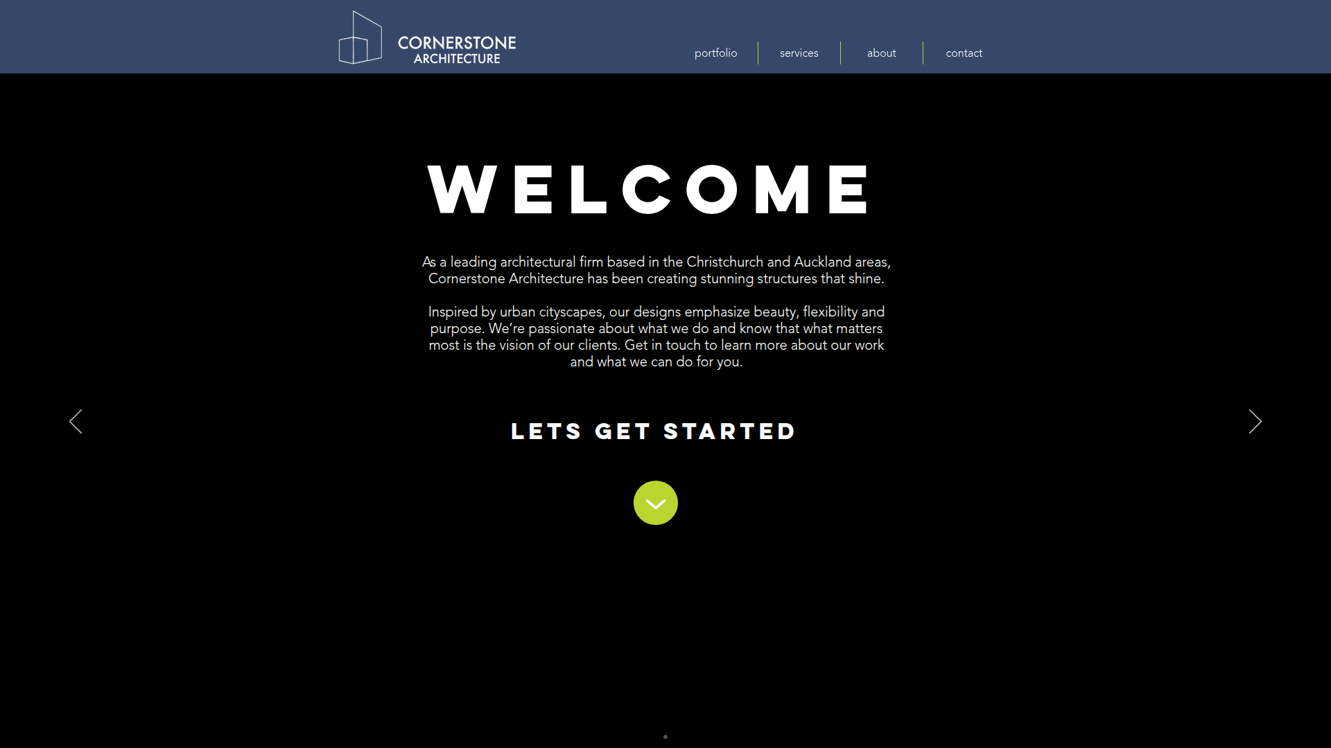 Website snapshot for AP Design Cornerstone Architecture