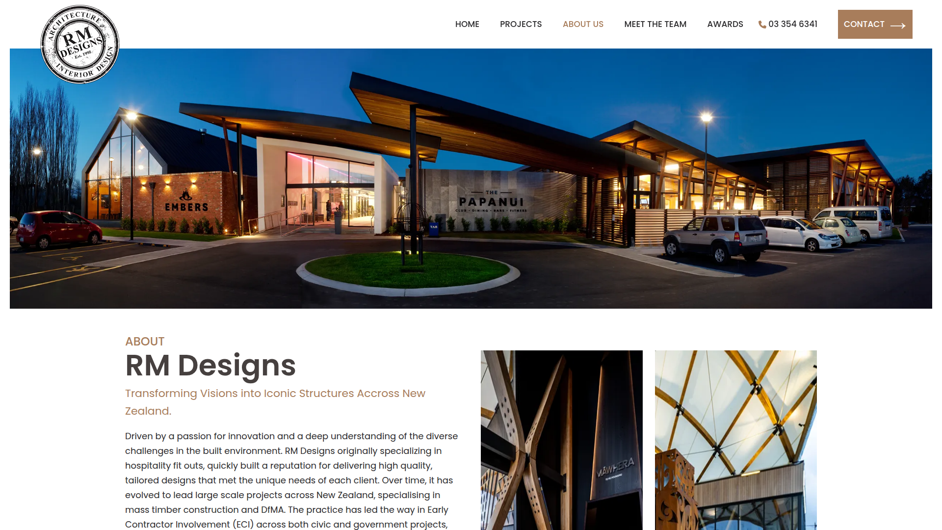 Website snapshot for RM Designs