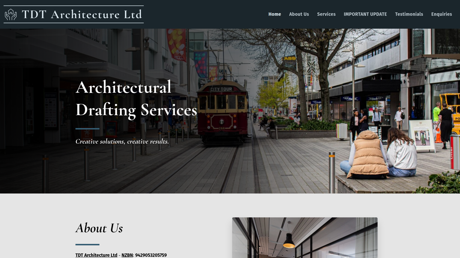 Website snapshot for TDT Architecture