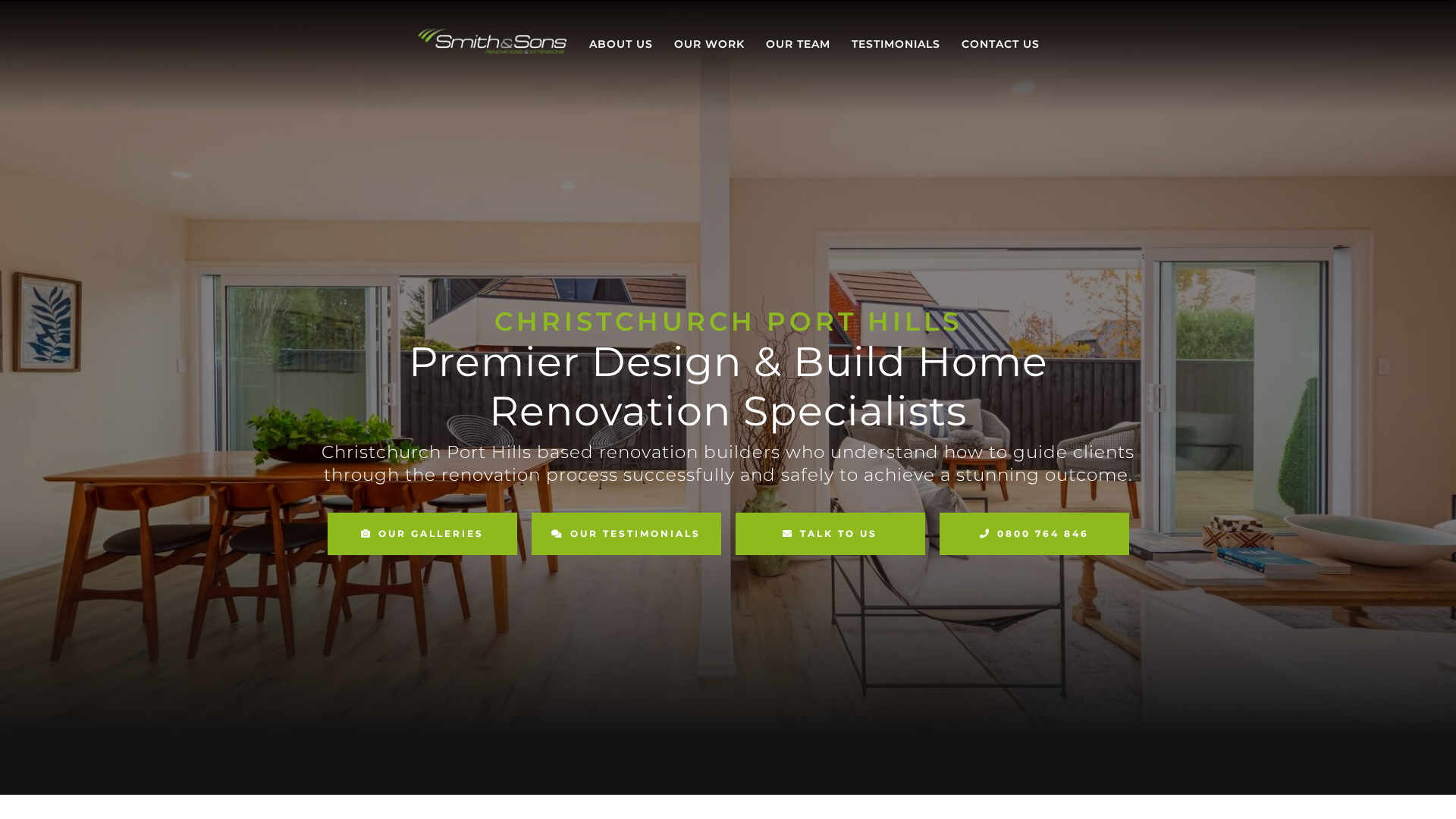 Website snapshot for Smith and Sons Renovation and Extensions