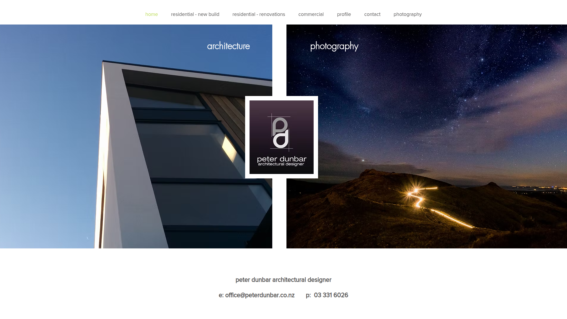Website snapshot for Peter Dunbar Architectural Designer / Gallery151