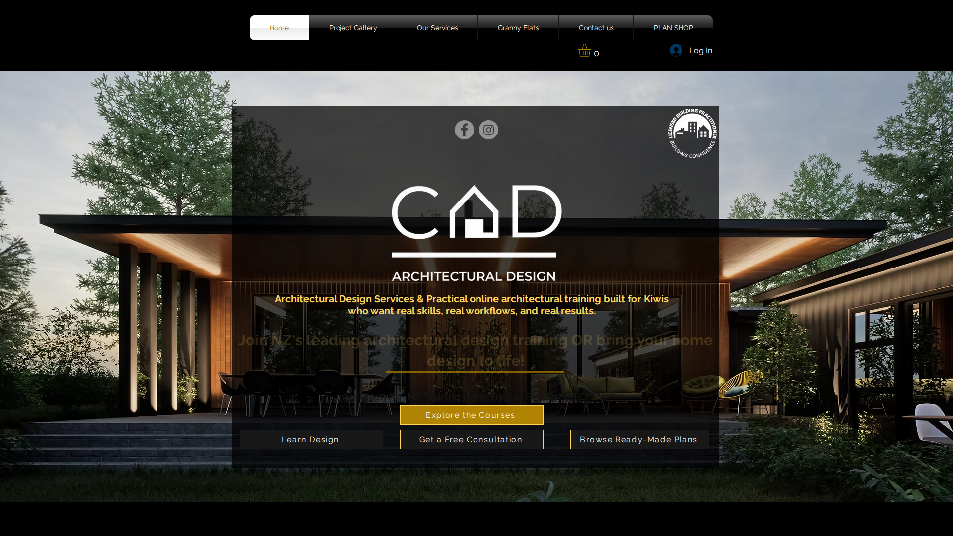 Website snapshot for M-CAD Architectural Design