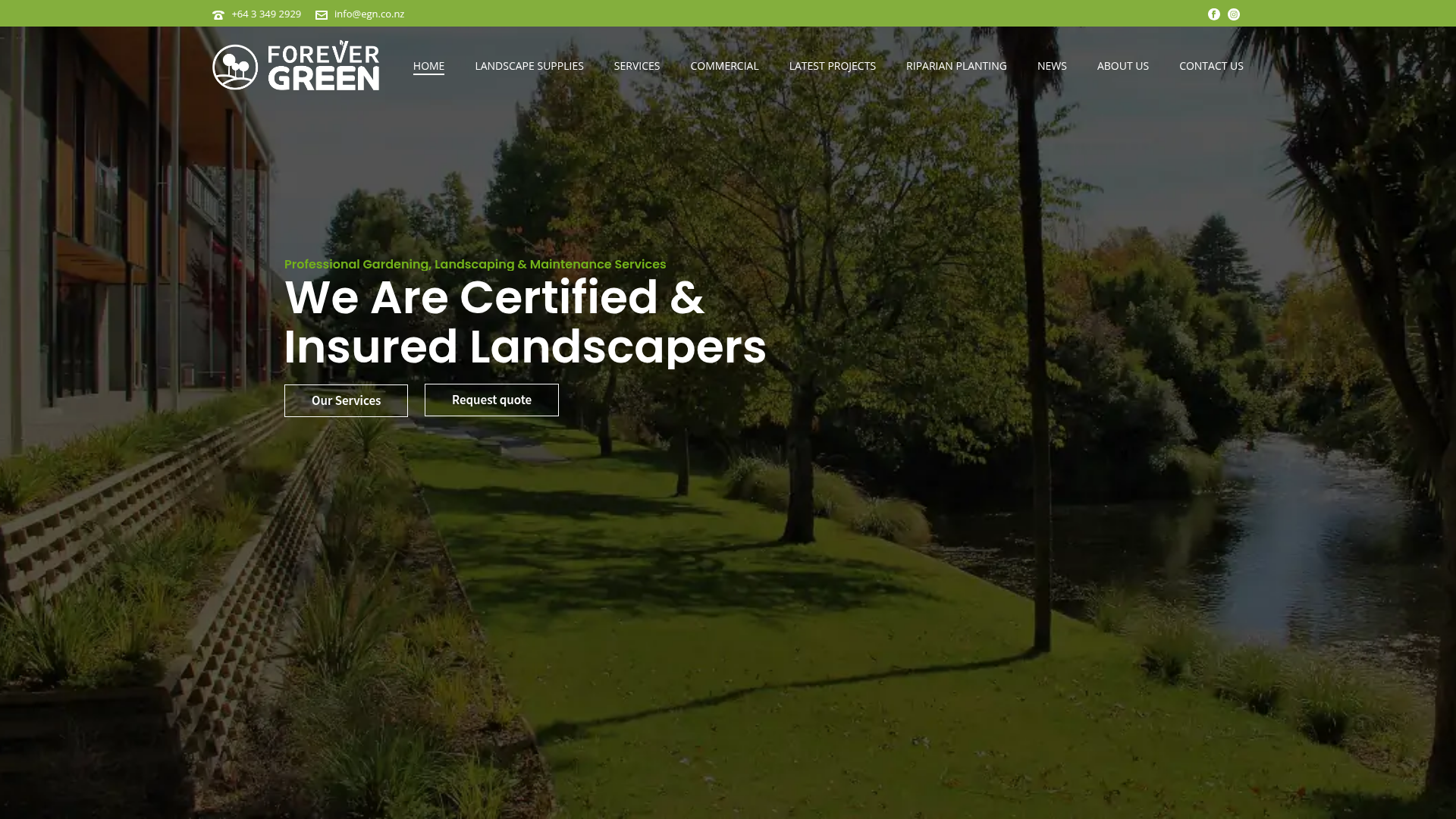 Website snapshot for Forever Green Landscapes Ltd