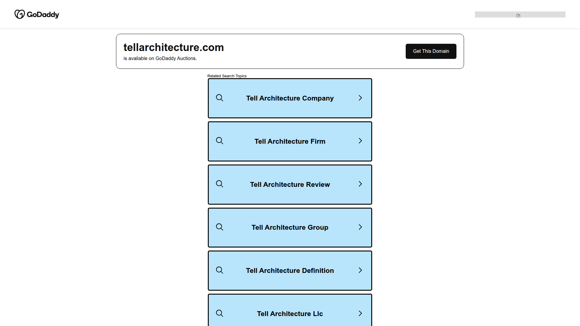 Website snapshot for Tell Architecture