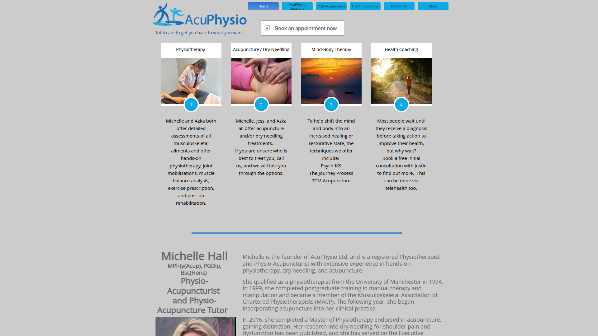 Website snapshot for AcuPhysio